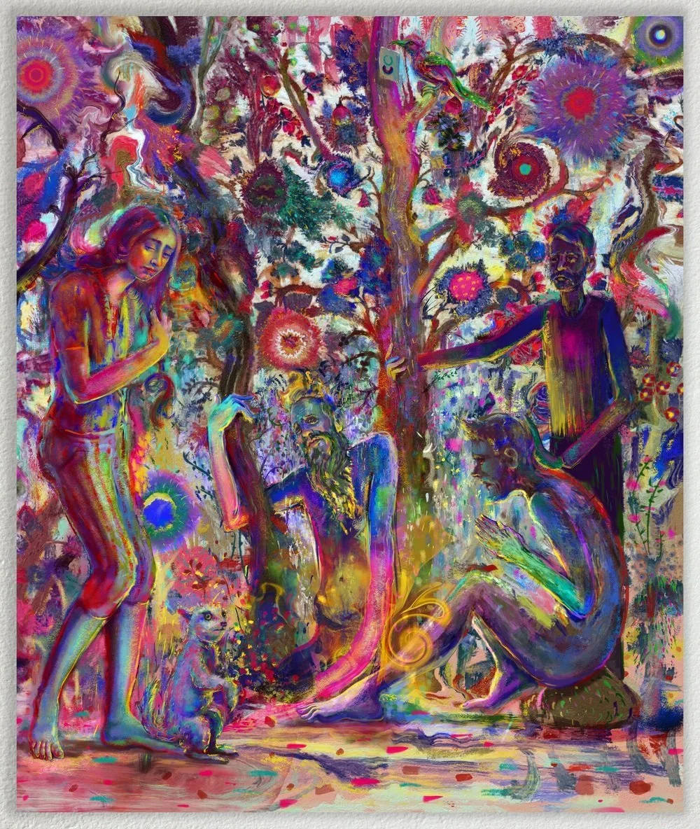 Cosmic Calculations, Oil on Vinyl, 65" x 54", 2020