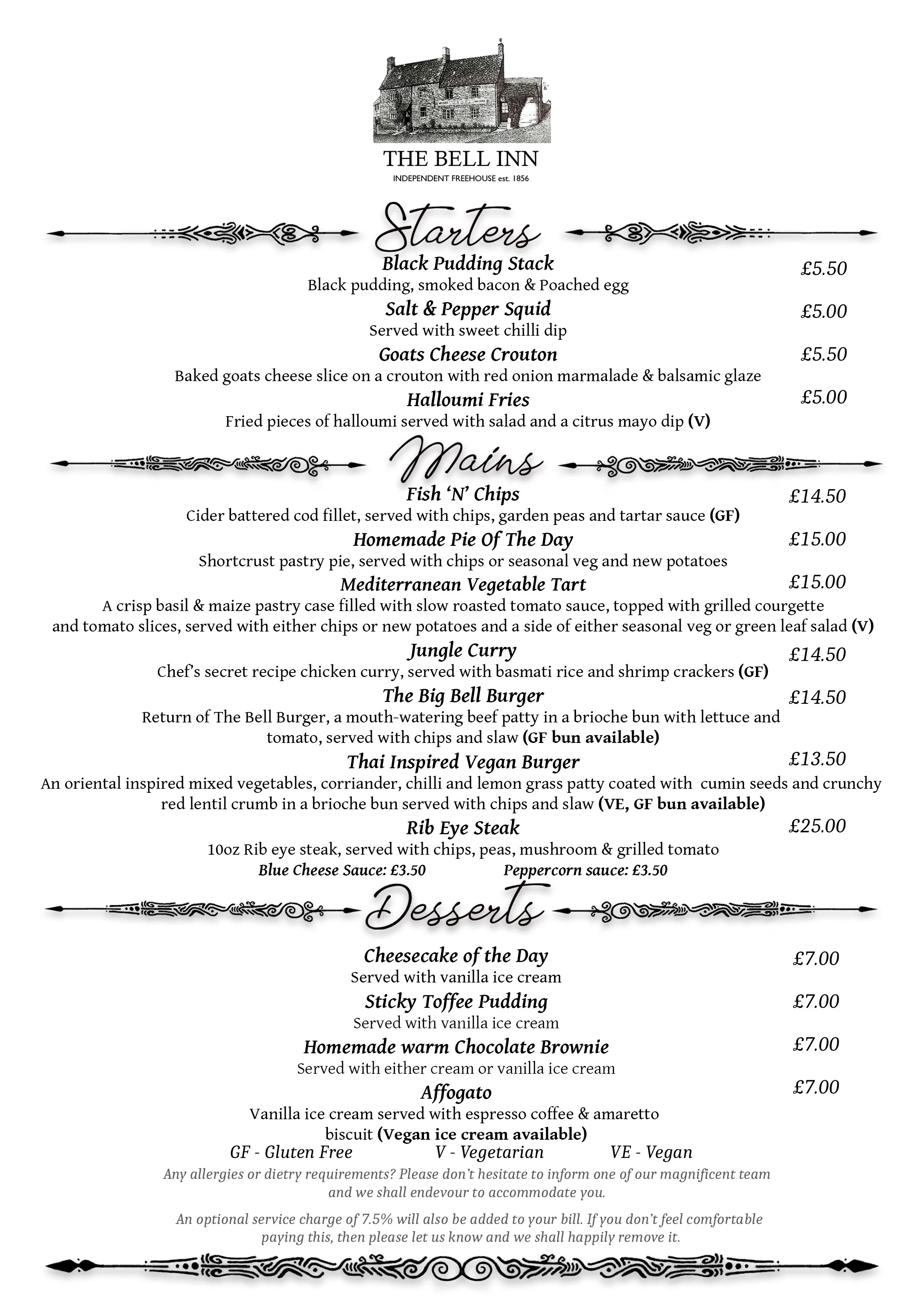 Food — The Bell Inn Lower Heyford