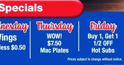 Our daily specials. Today we have $7.50 Mac plates! Come down to 2346 Lyell ave or call 585-429-6227.