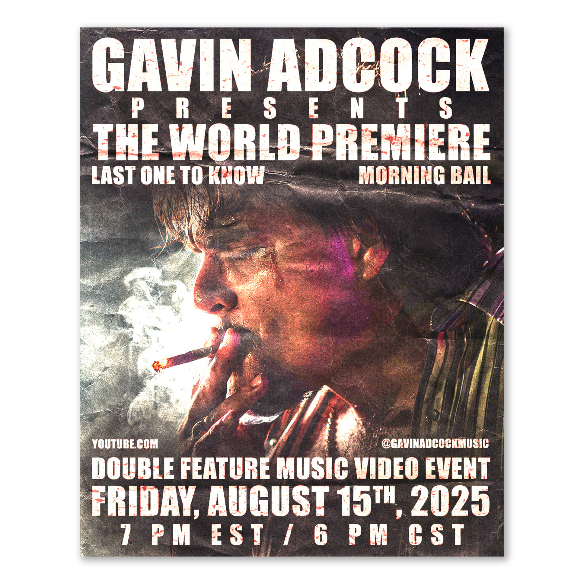 Gavin Adcock Music Video Premiere Poster