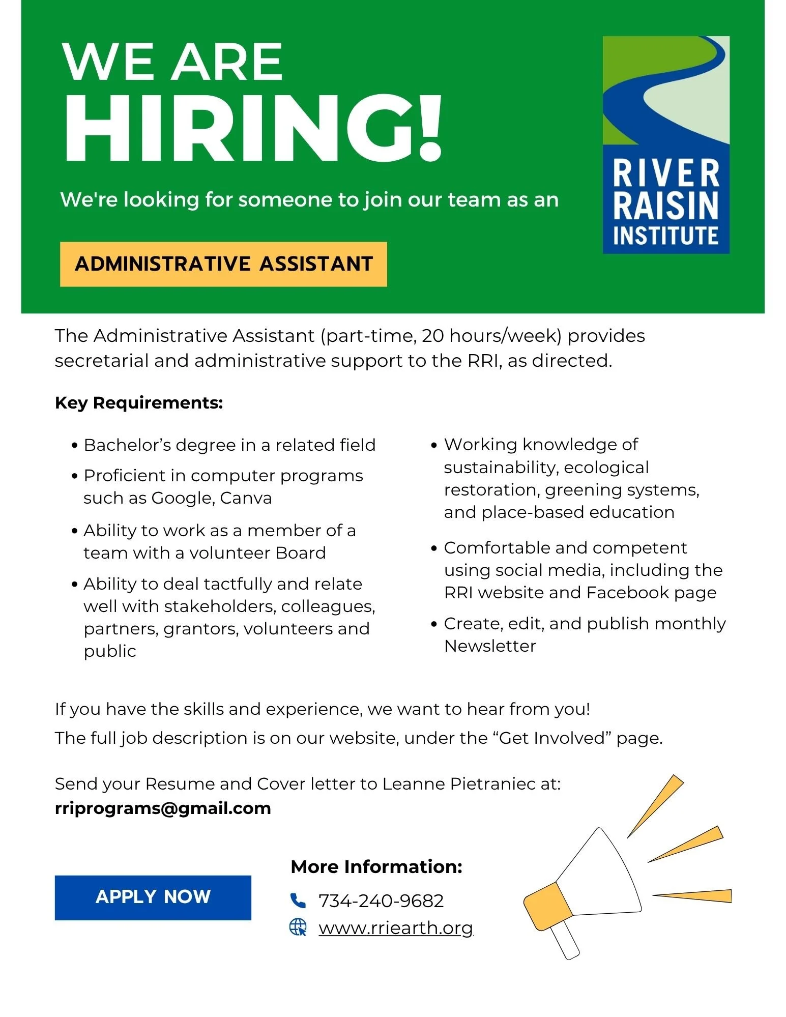 Admin Assistant Job Posting