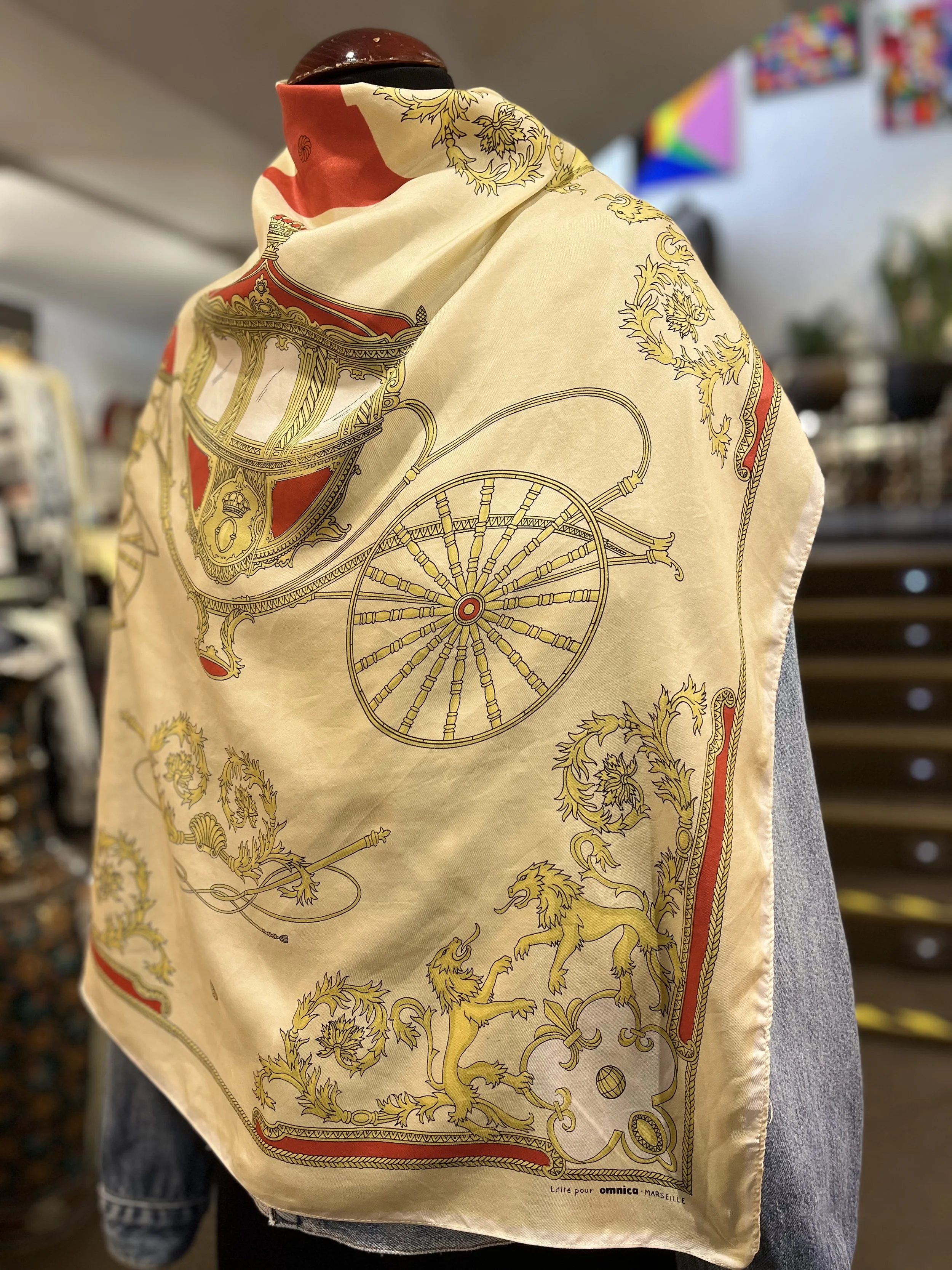 Pañuelo vintage de seda made in france silk scarves