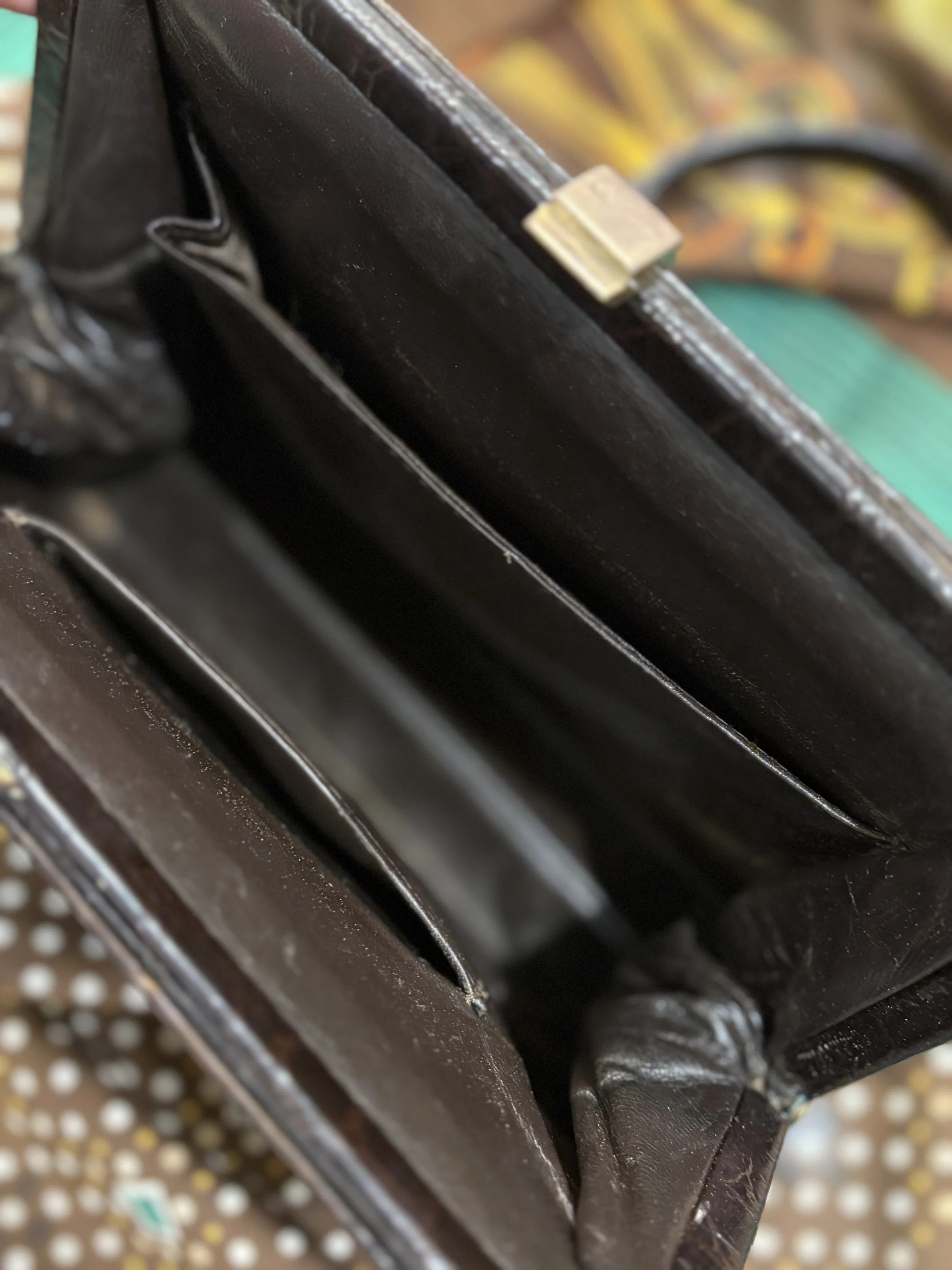 Bolso vintage de piel de cocodrilo años 50/60