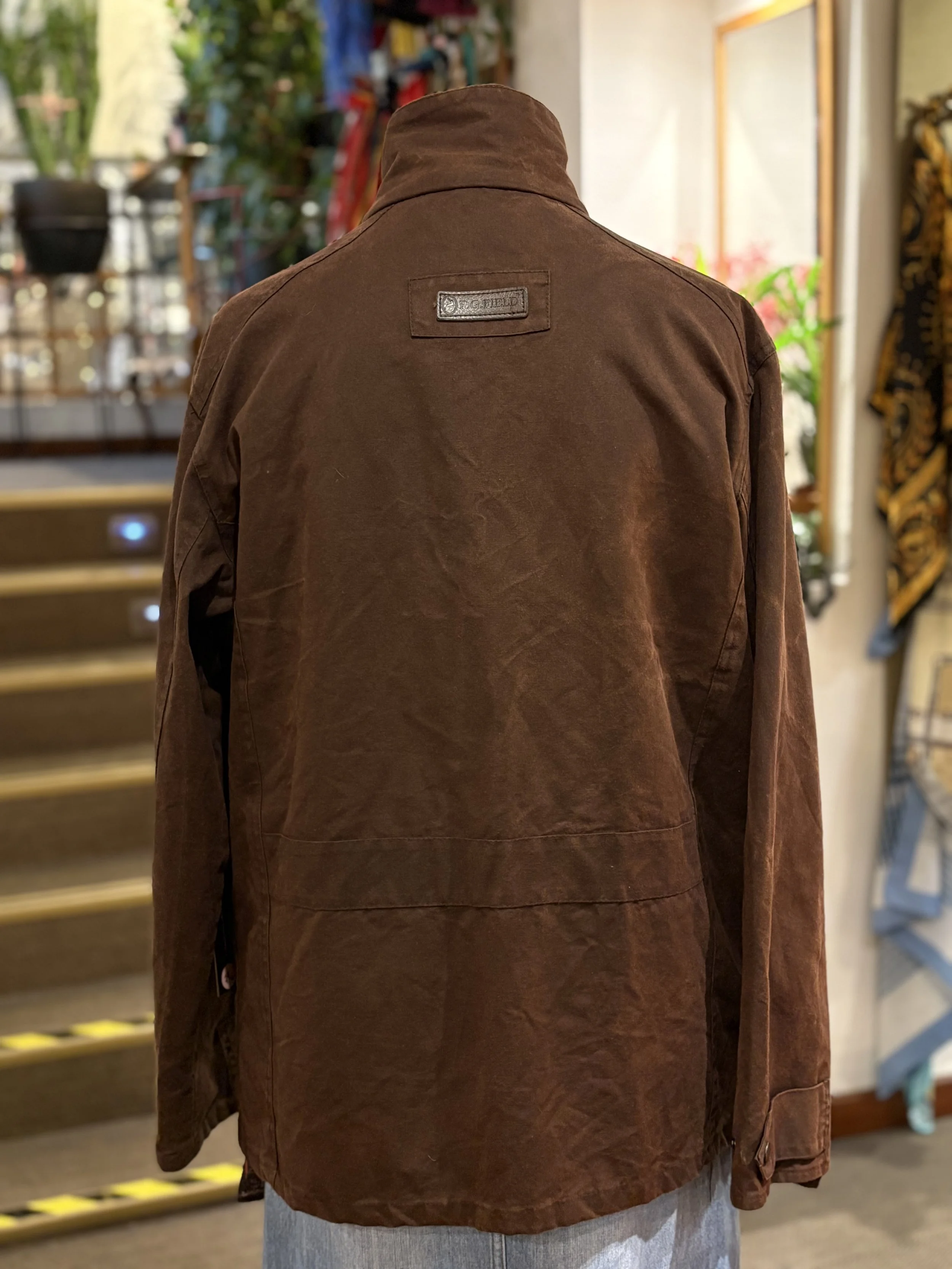Chaqueta vintage encerada color marron años 2000 made in england