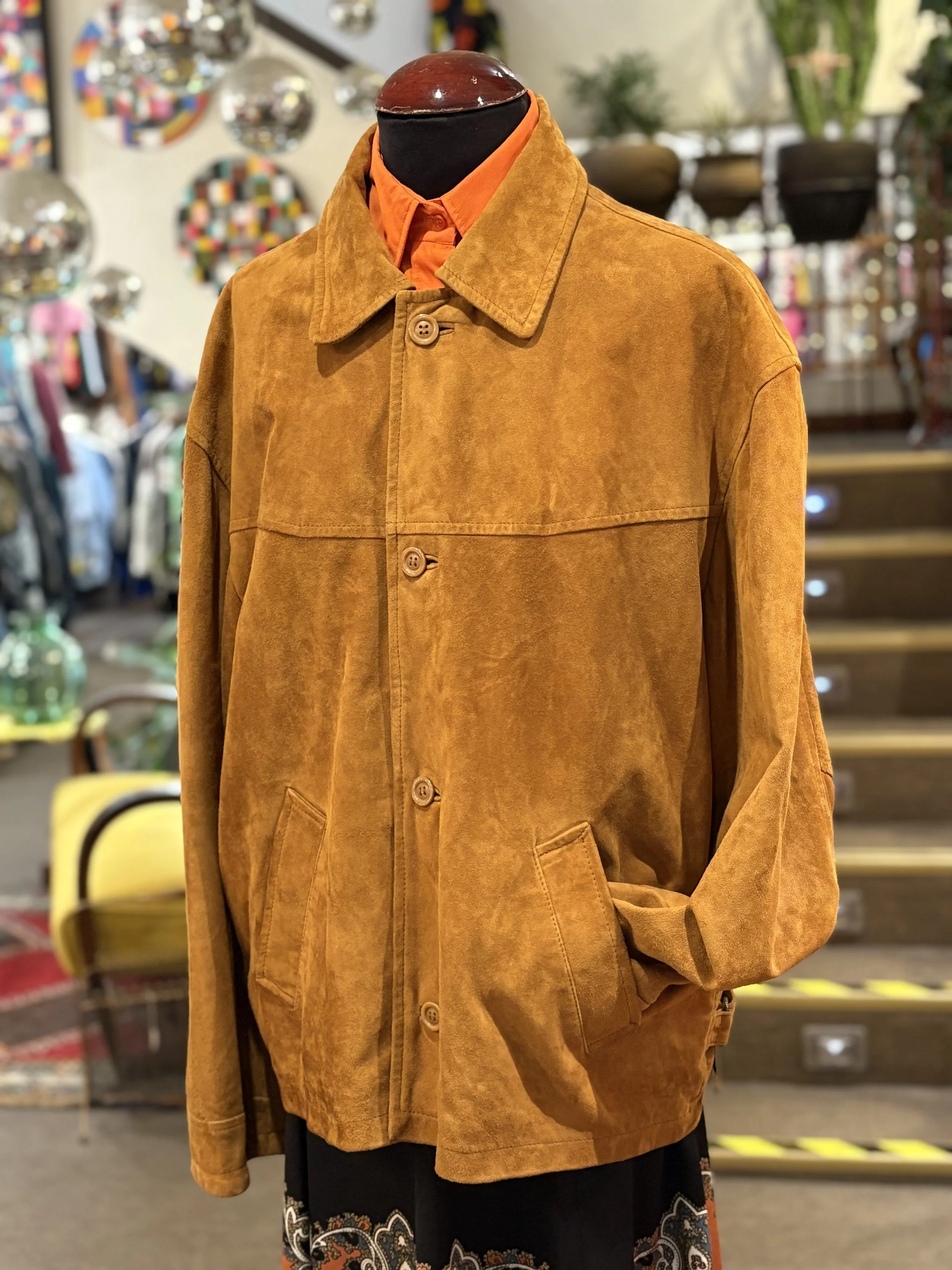 Chaqueta vintage de ante color beige años 80/90 suede jacket made in england