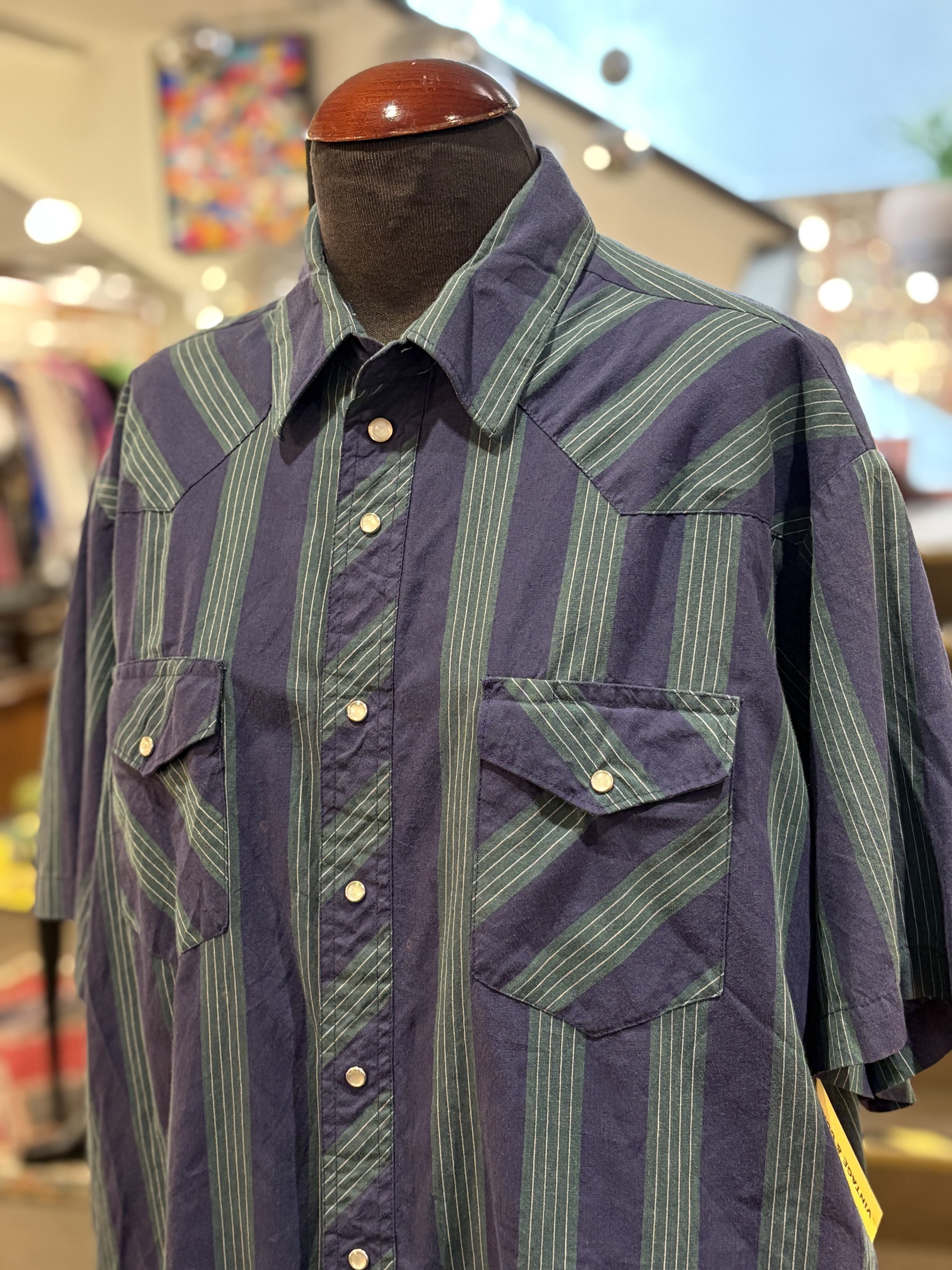 Camisa vintage western corte cowboy Wrangler manga corta