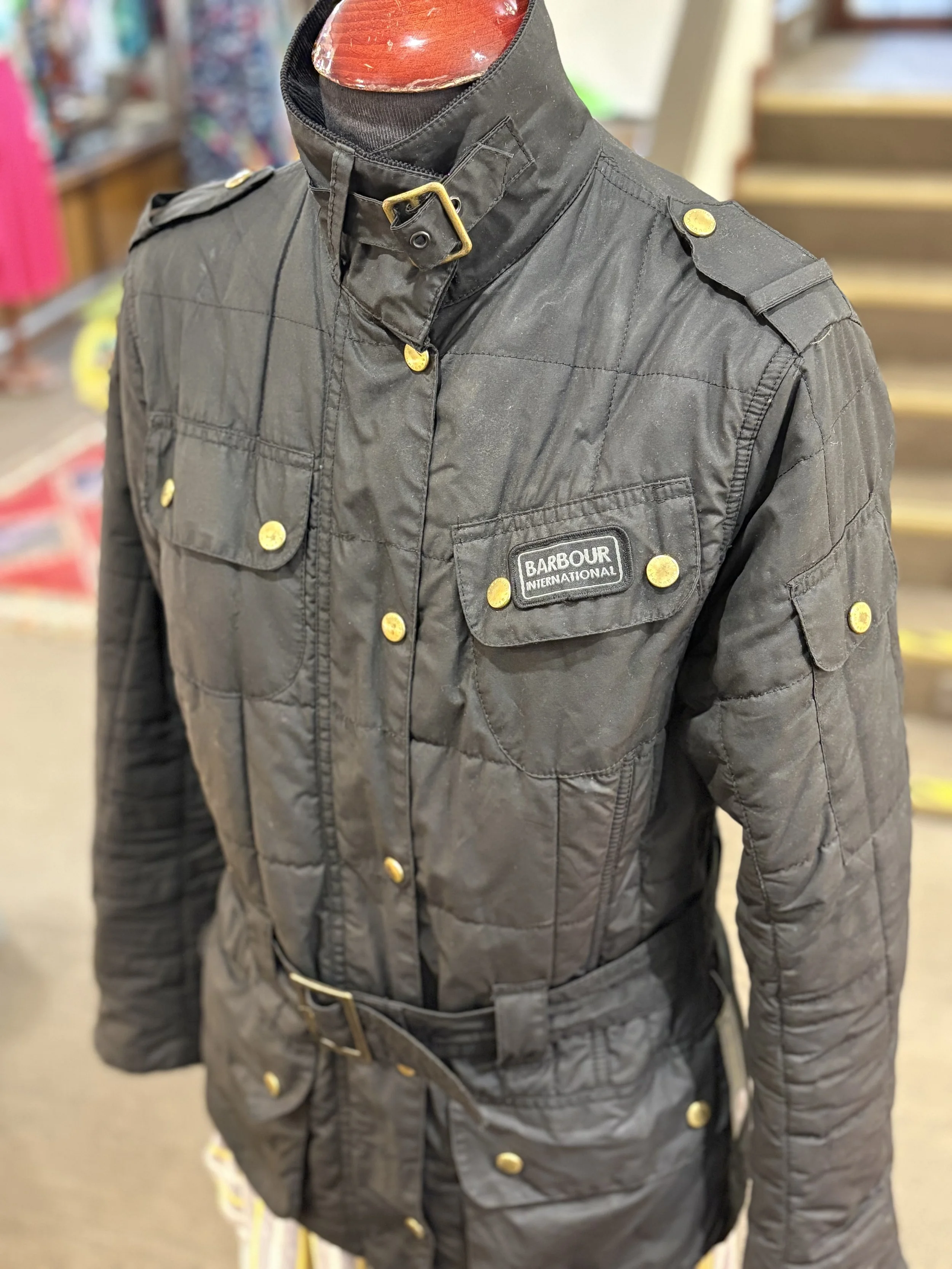 Barbour International wax jacket 100% algodón encerado para mujer