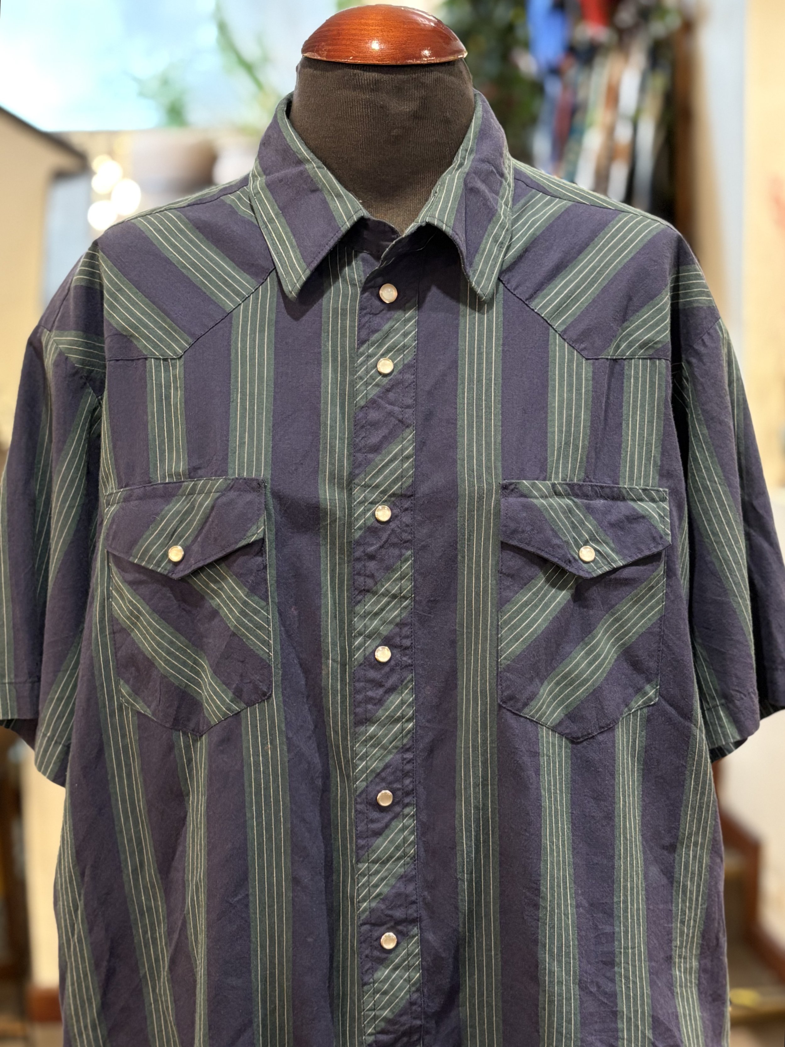 Camisa vintage western corte cowboy Wrangler manga corta
