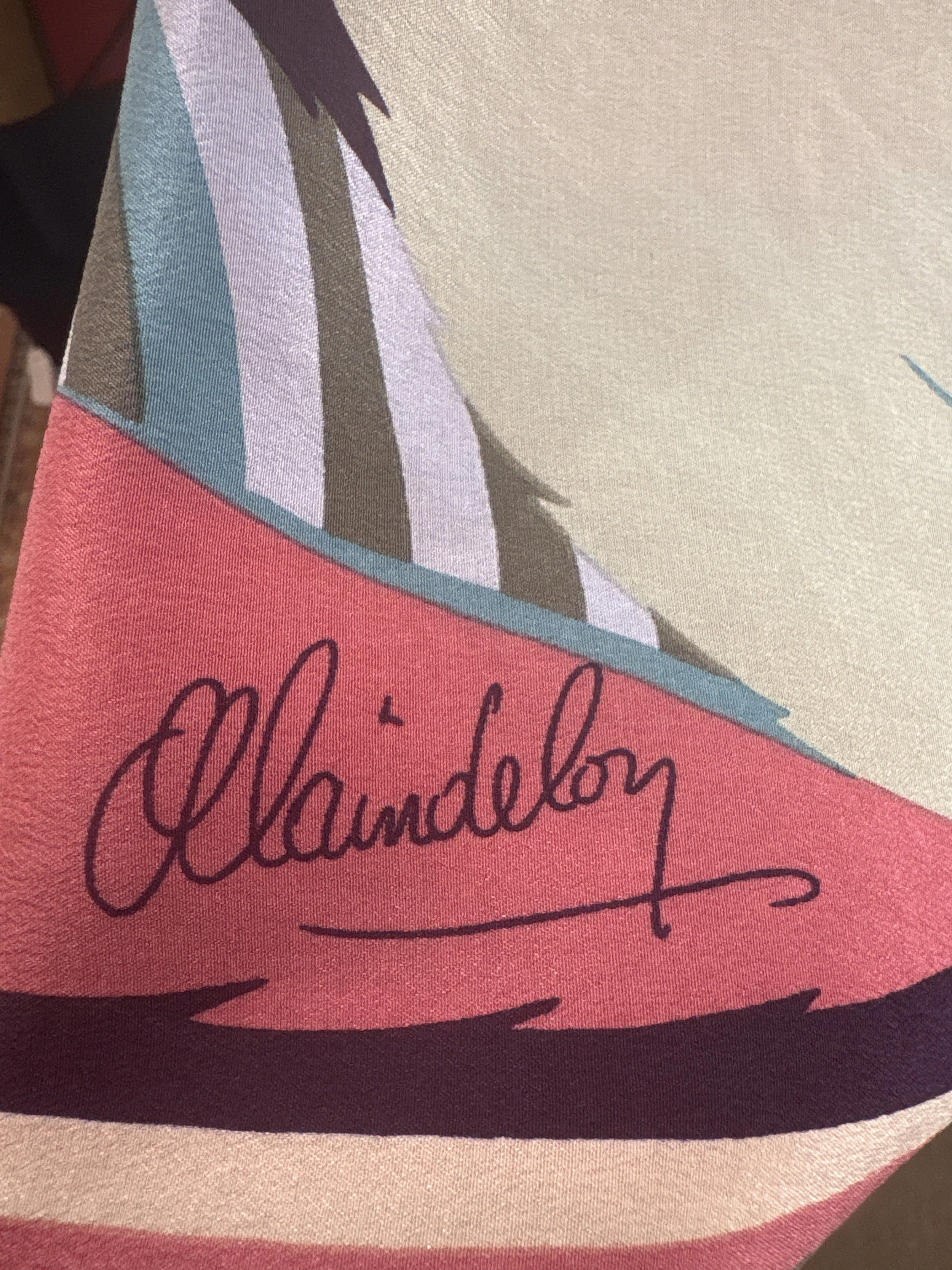 Pañuelo vintage de seda italiana Alain Delon fabricado en Como