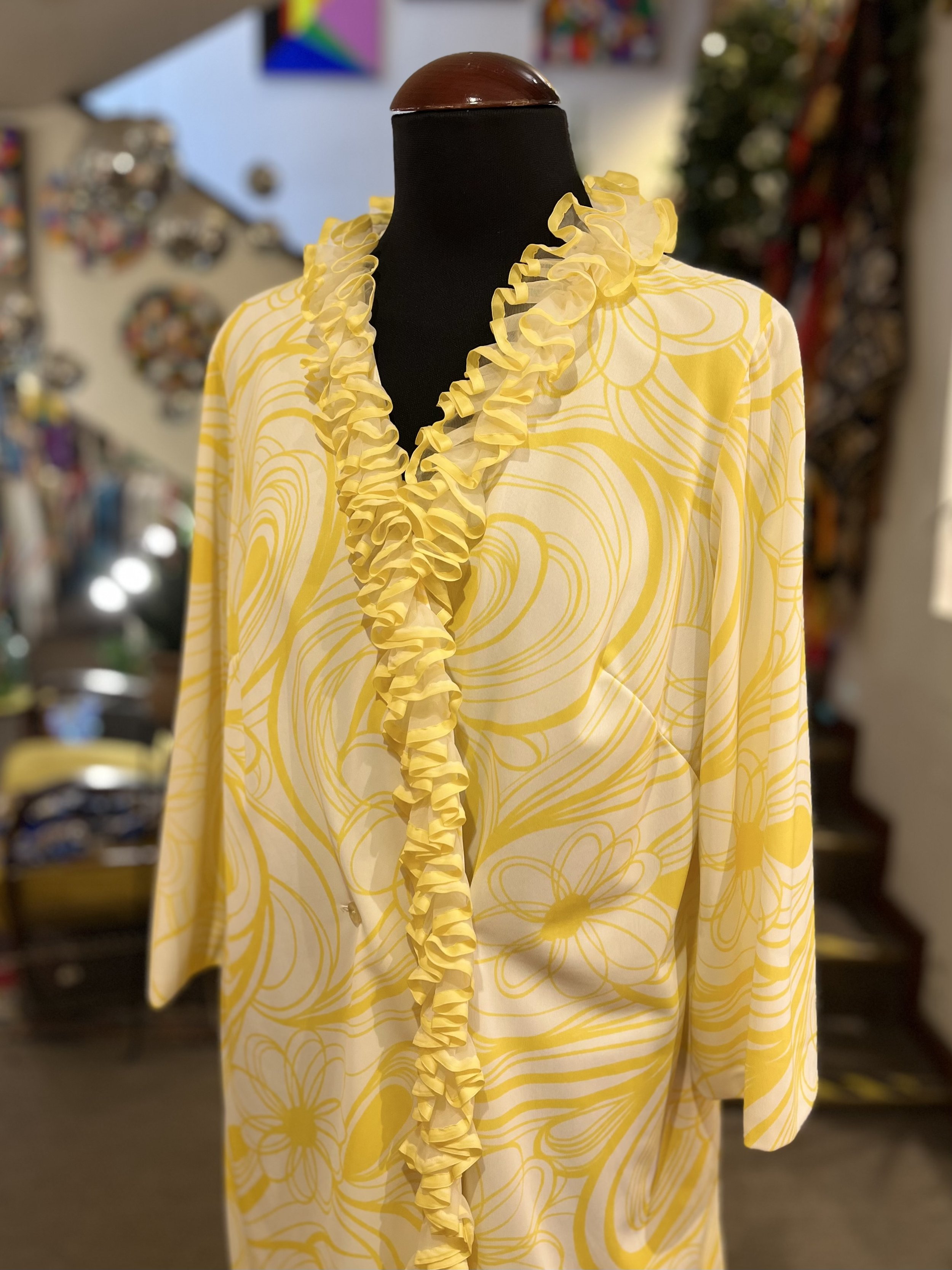 Vestido lencero vintage de Van Raalte made in italy años 60 en tonos pastel amarillo