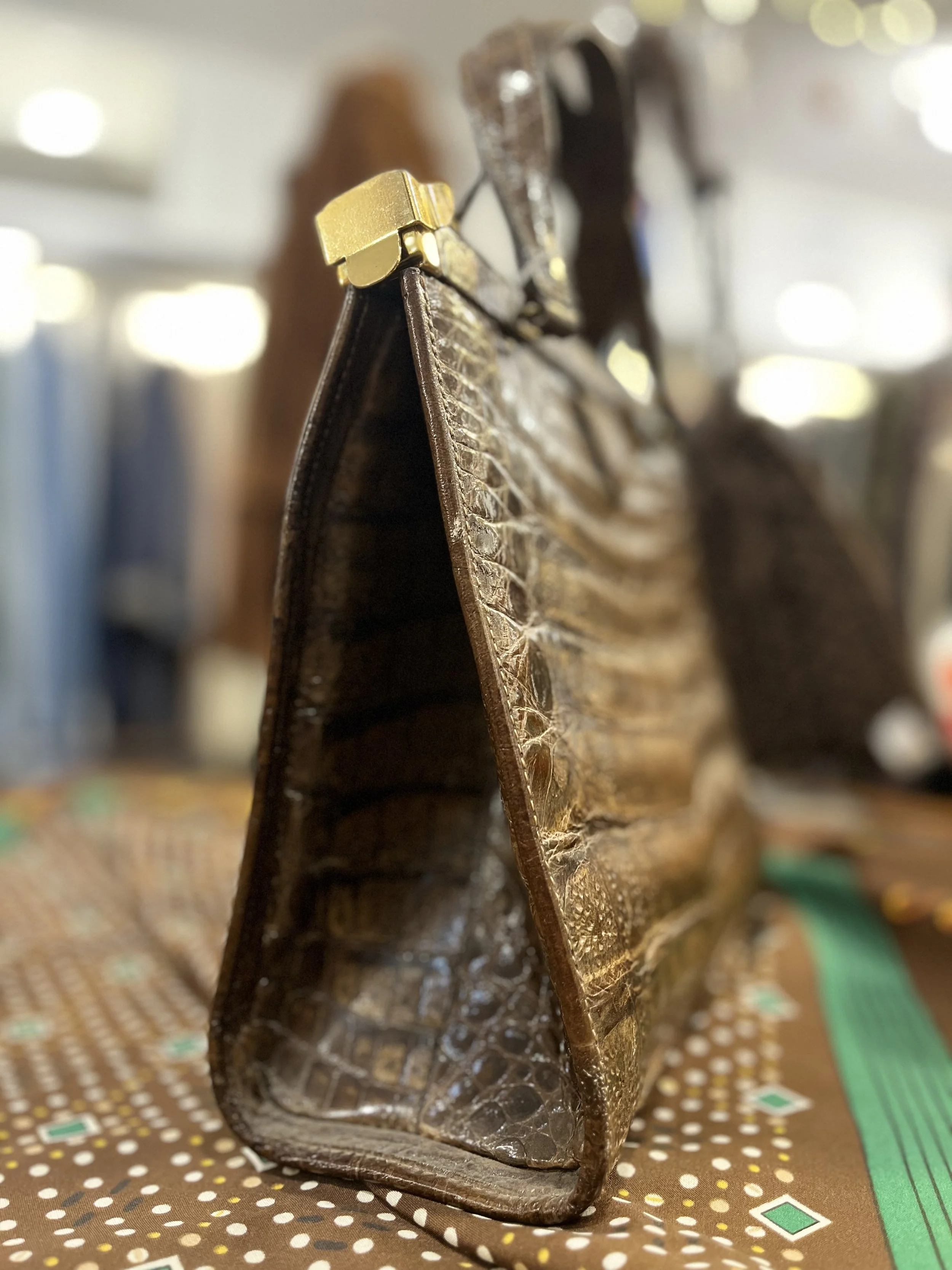 Bolso vintage de piel de caimán años 60