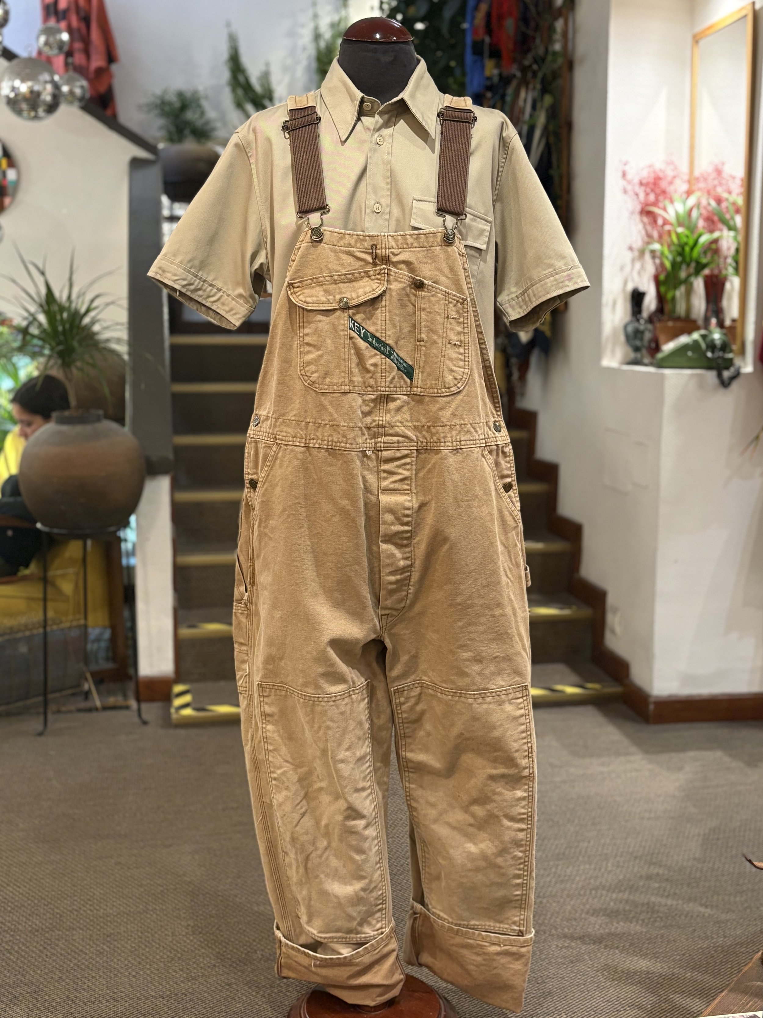 Peto vintage original Key Imperial de algodón grueso overalls vintage made in USA