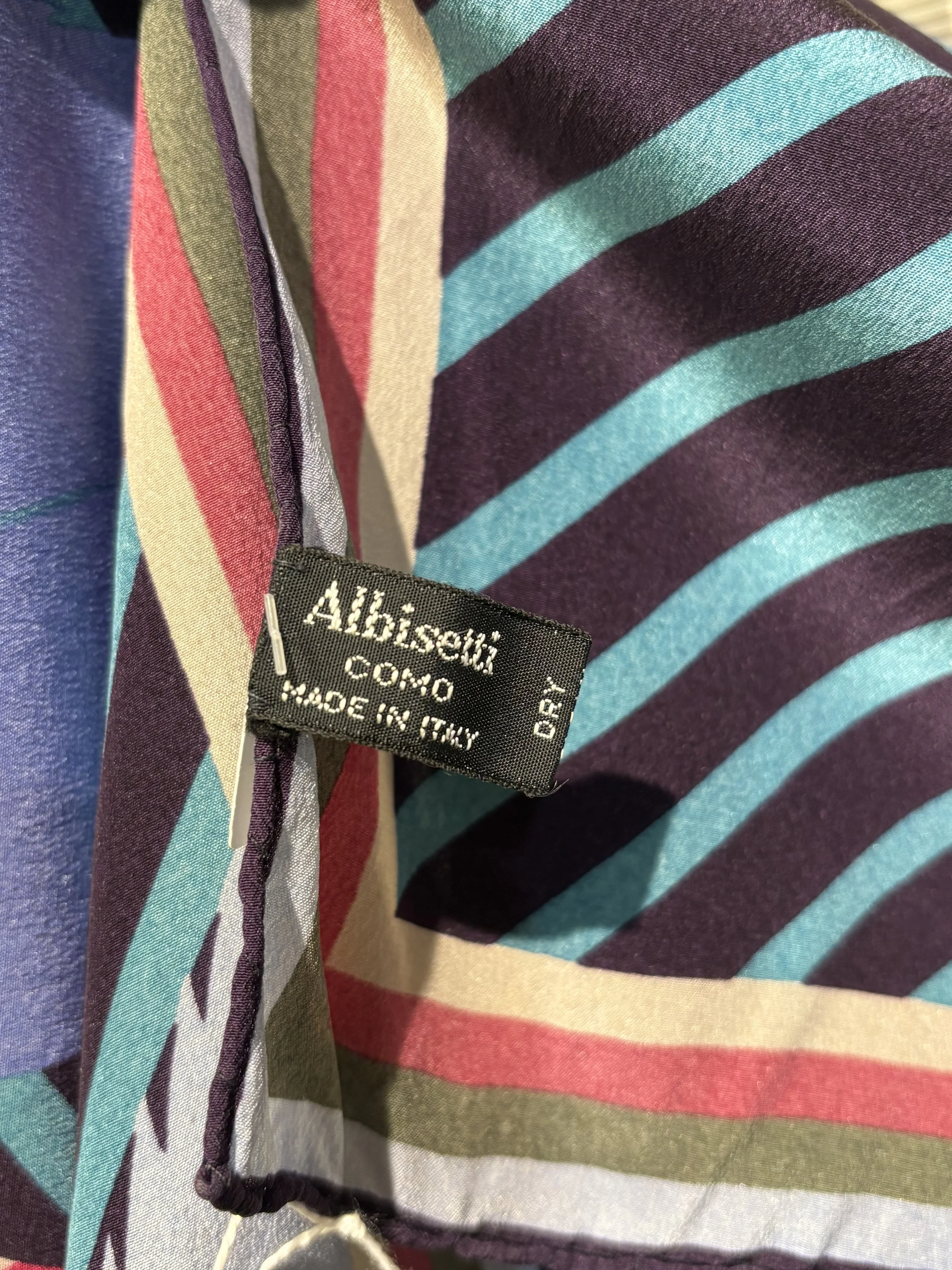 Pañuelo vintage de seda italiana Alain Delon fabricado en Como