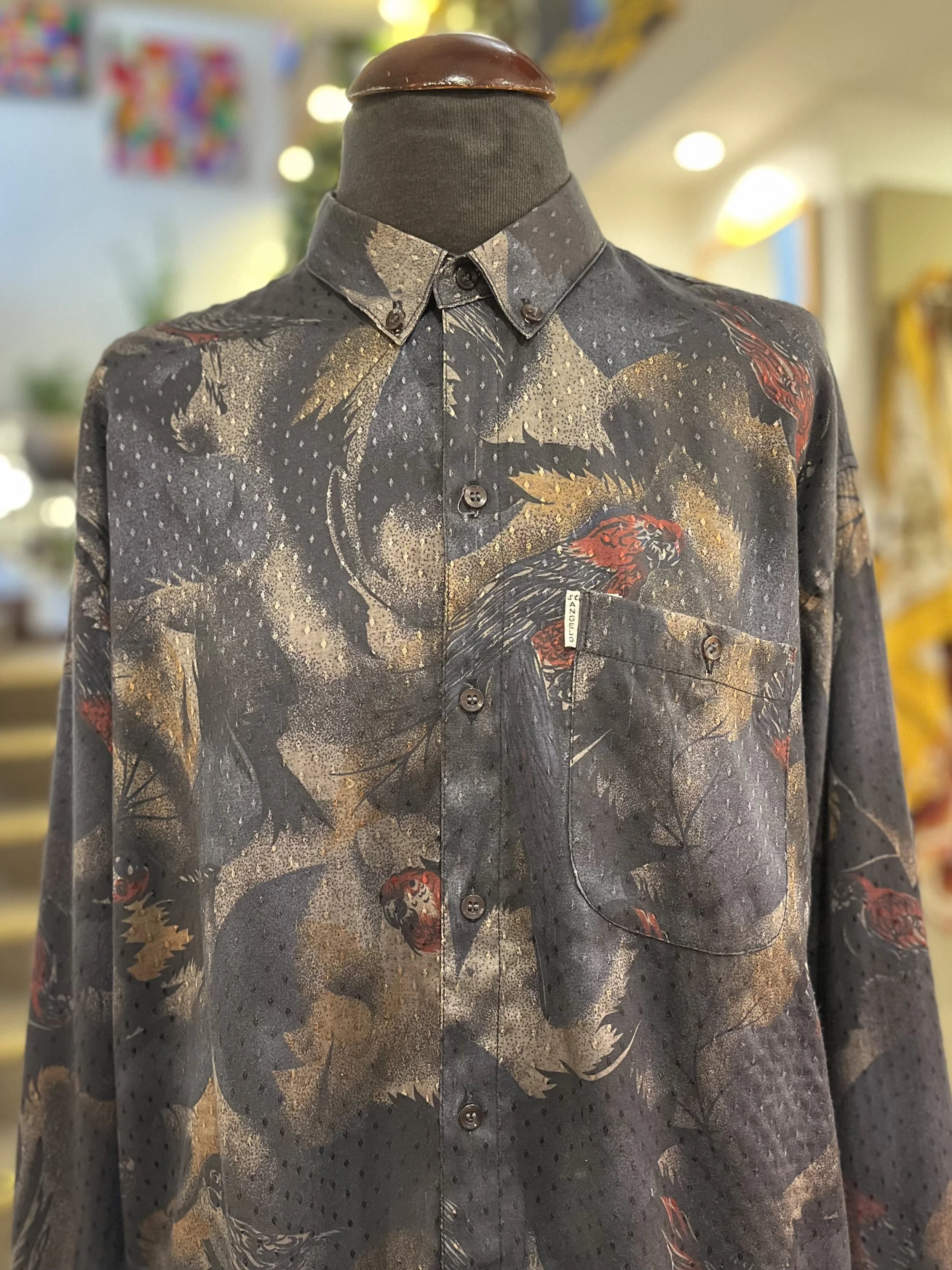 Camisa crazy vintage de manga larga años 90