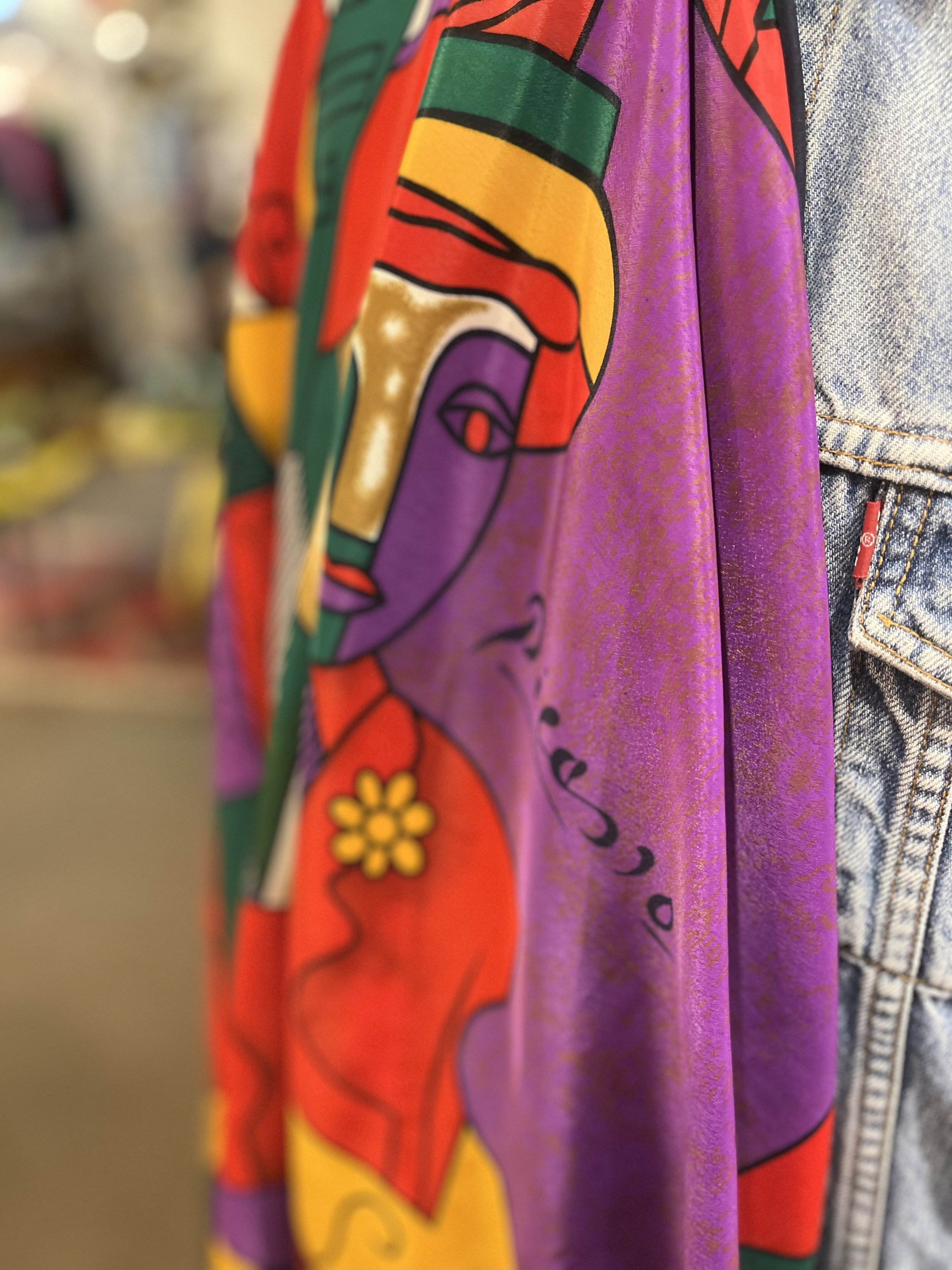 Pañuelo vintage de poliester de Picasso años 80