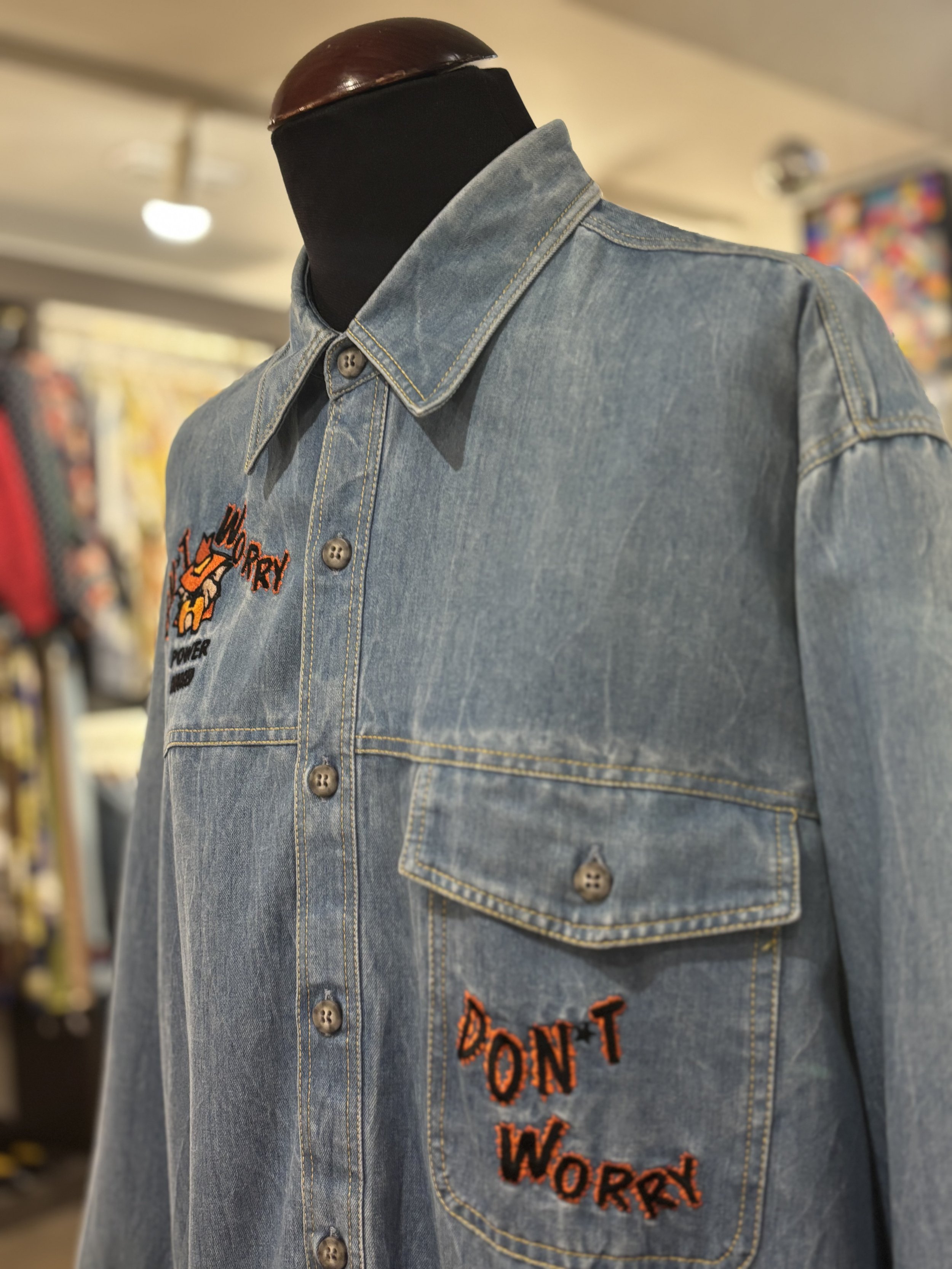 Camisa denim vintage camisa vaquera