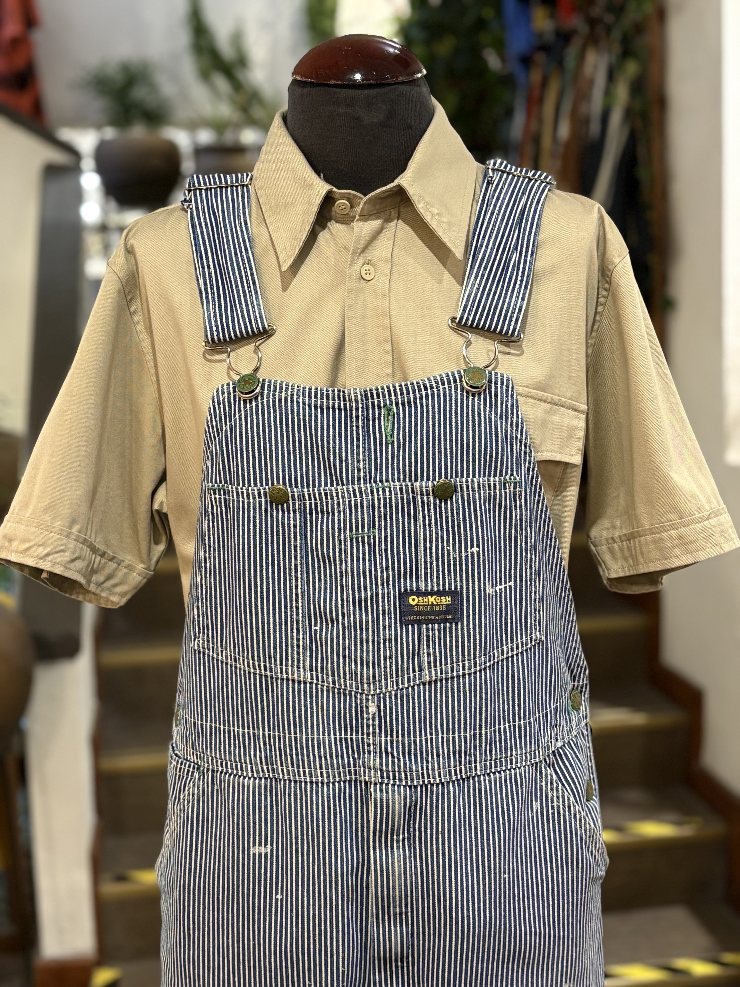 Peto vintage original de Oshkosh made in usa hickory stripe años 80