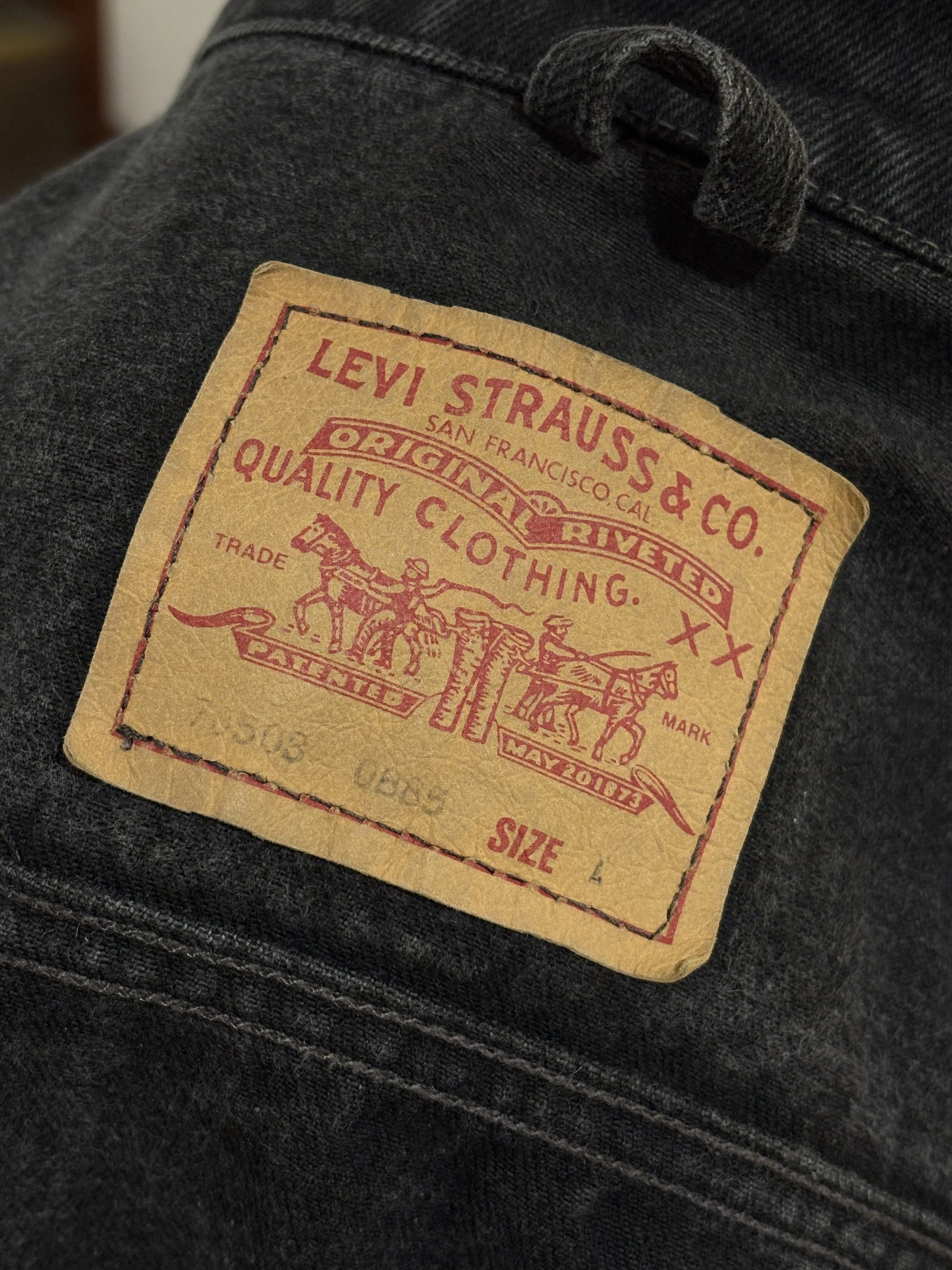 Chaqueta vaquera vintage de Levis años 90 denim negro