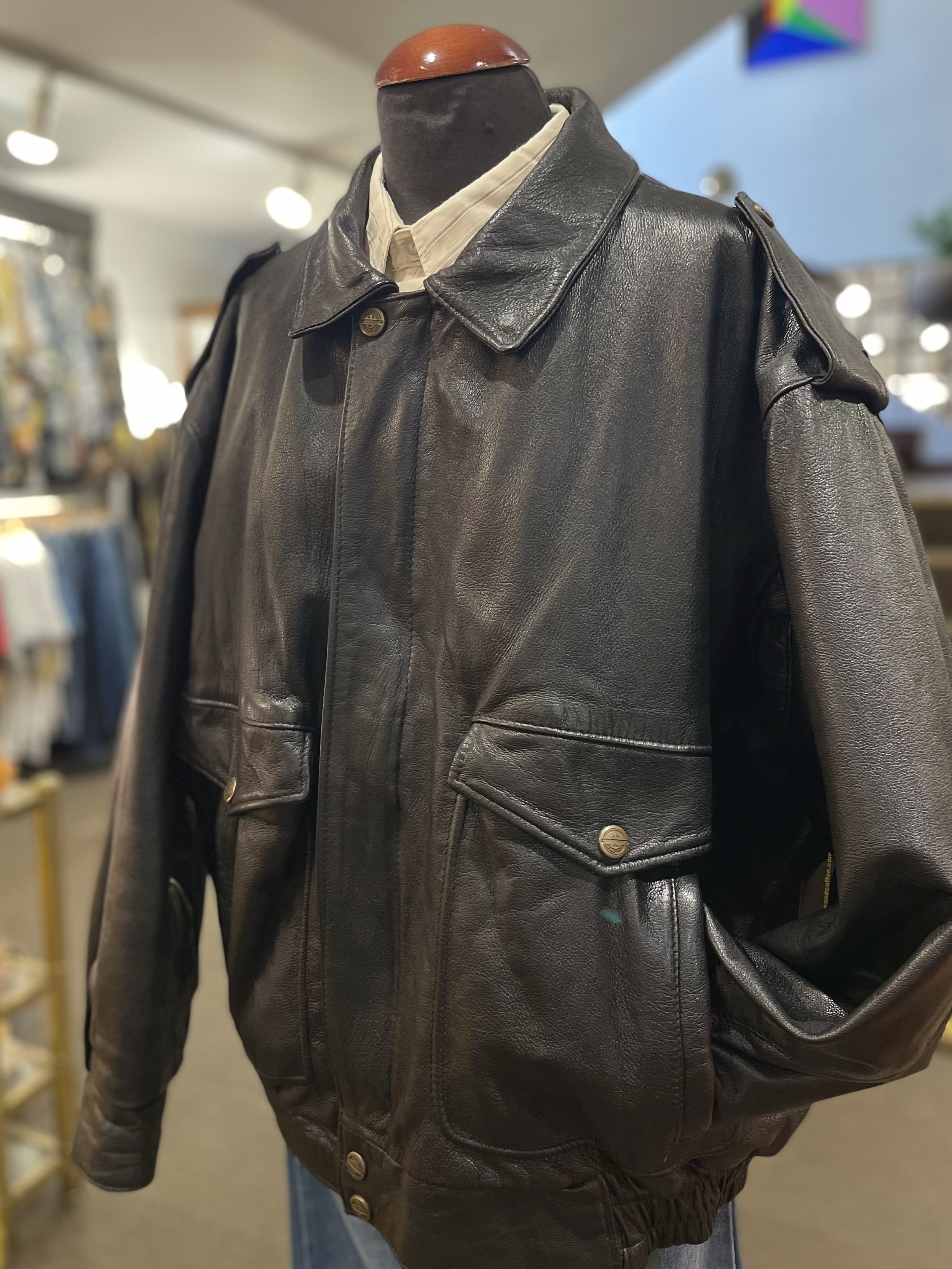 Chaqueta vintage de aviador piel italiana flight jacket