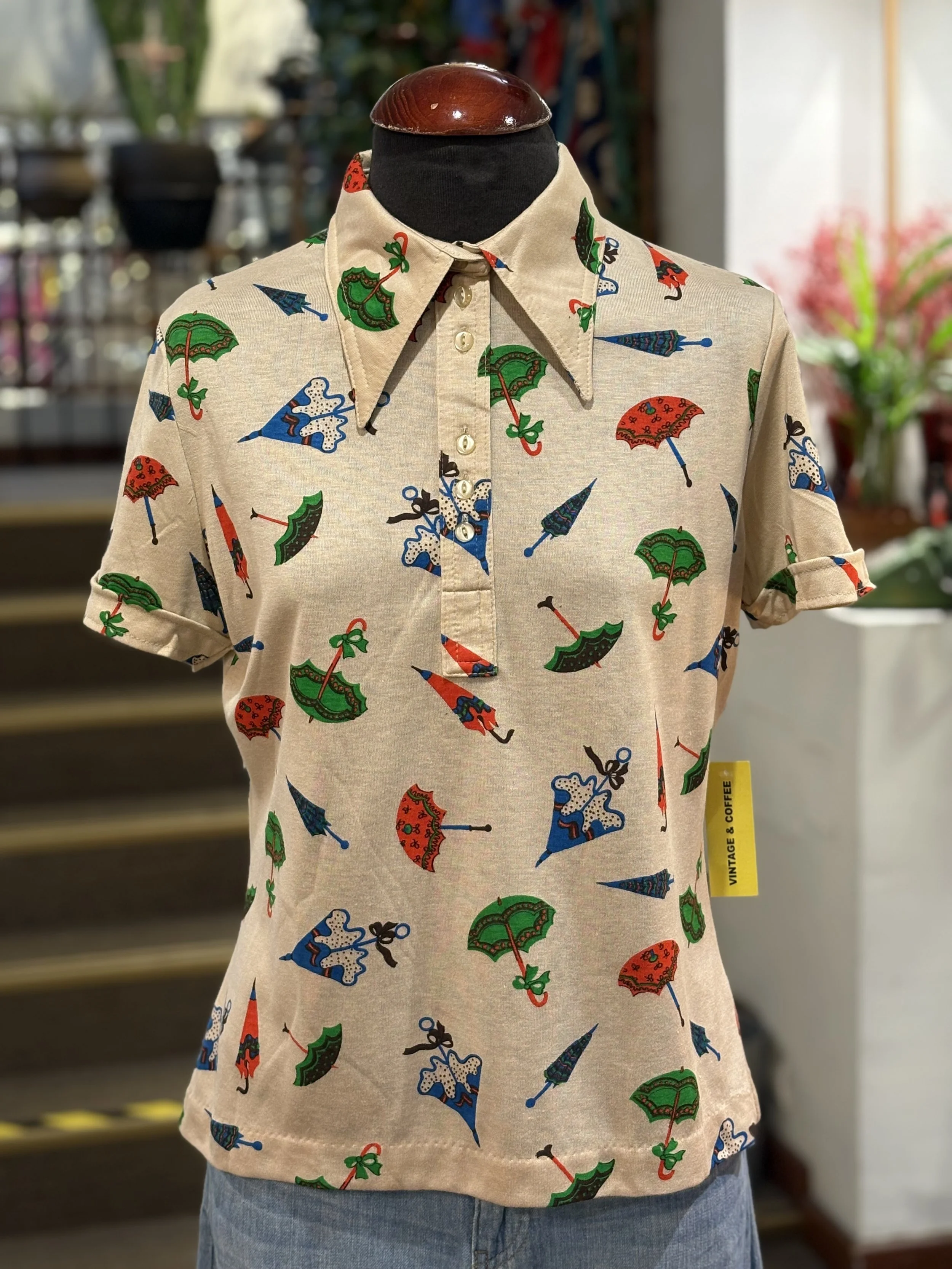 Camisa polera vintage TGL Stockholm años 70 manga corta