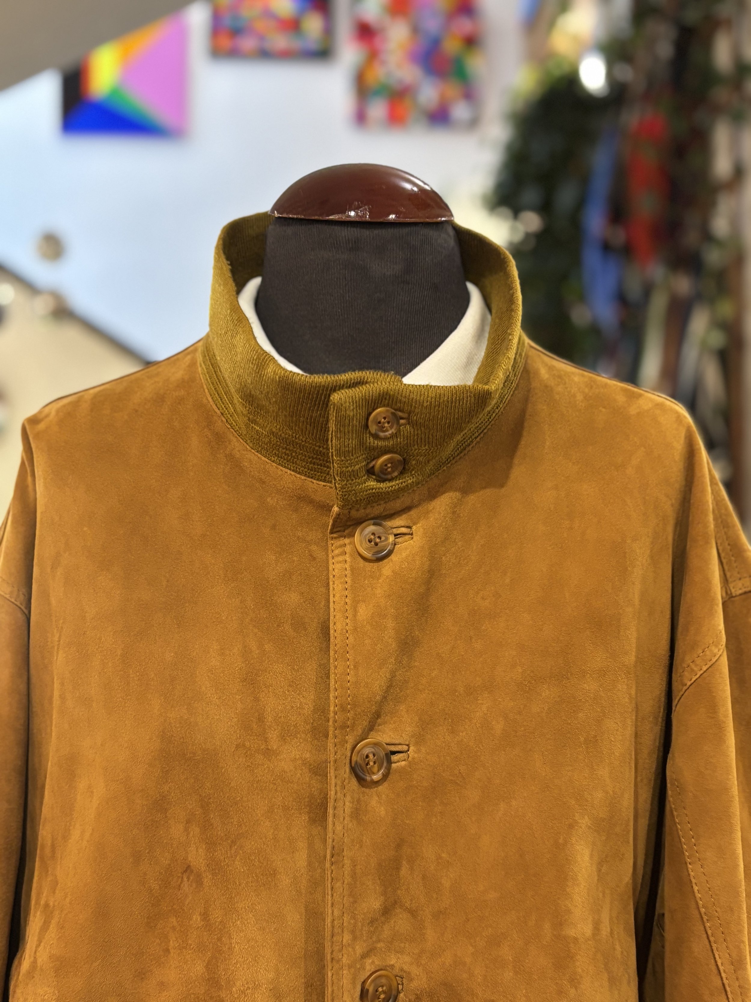 Chaqueta vintage de ante sude jacket vintage cierre de botones