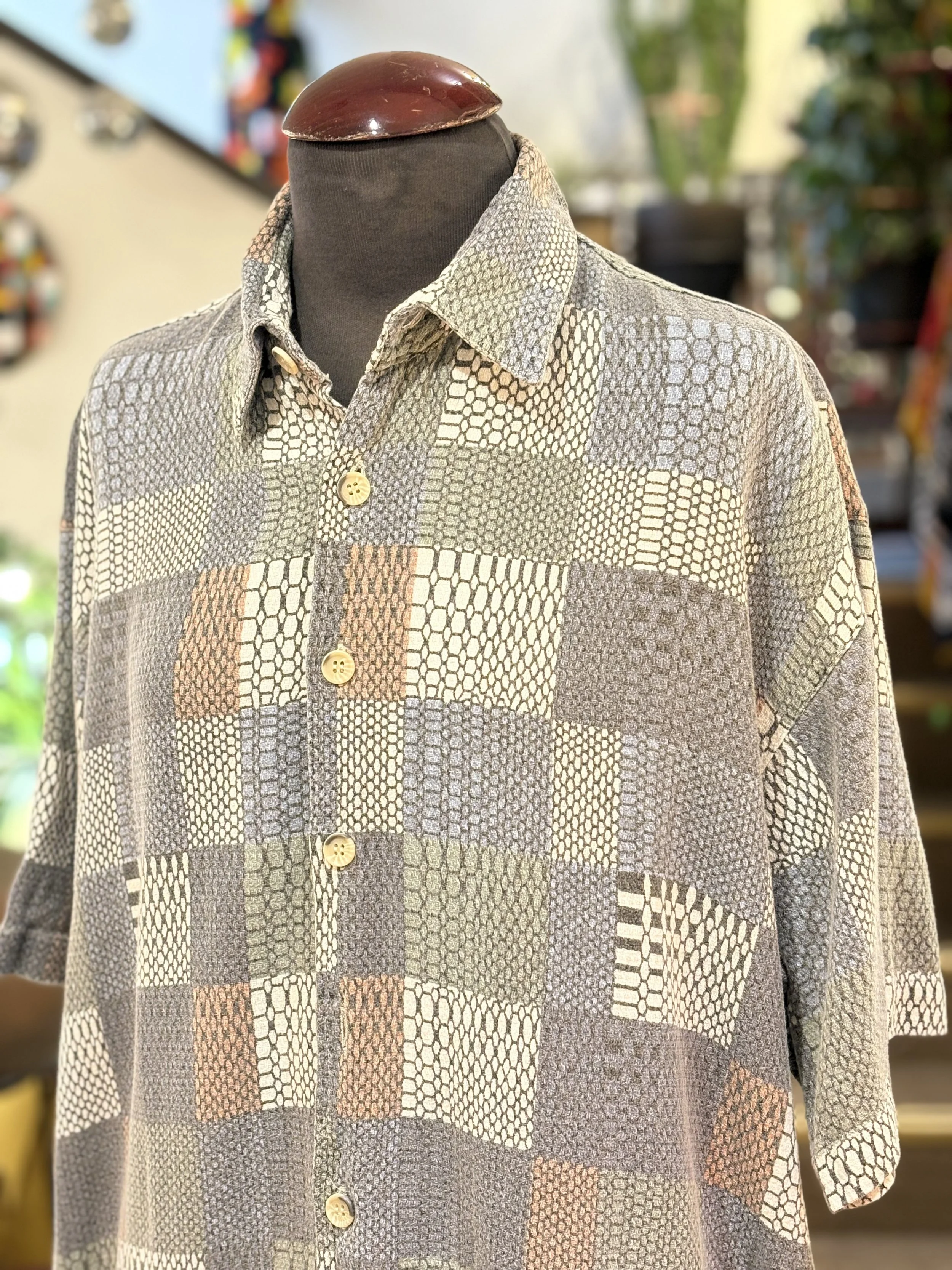 Camisa vintage años 90 manga corta algodon