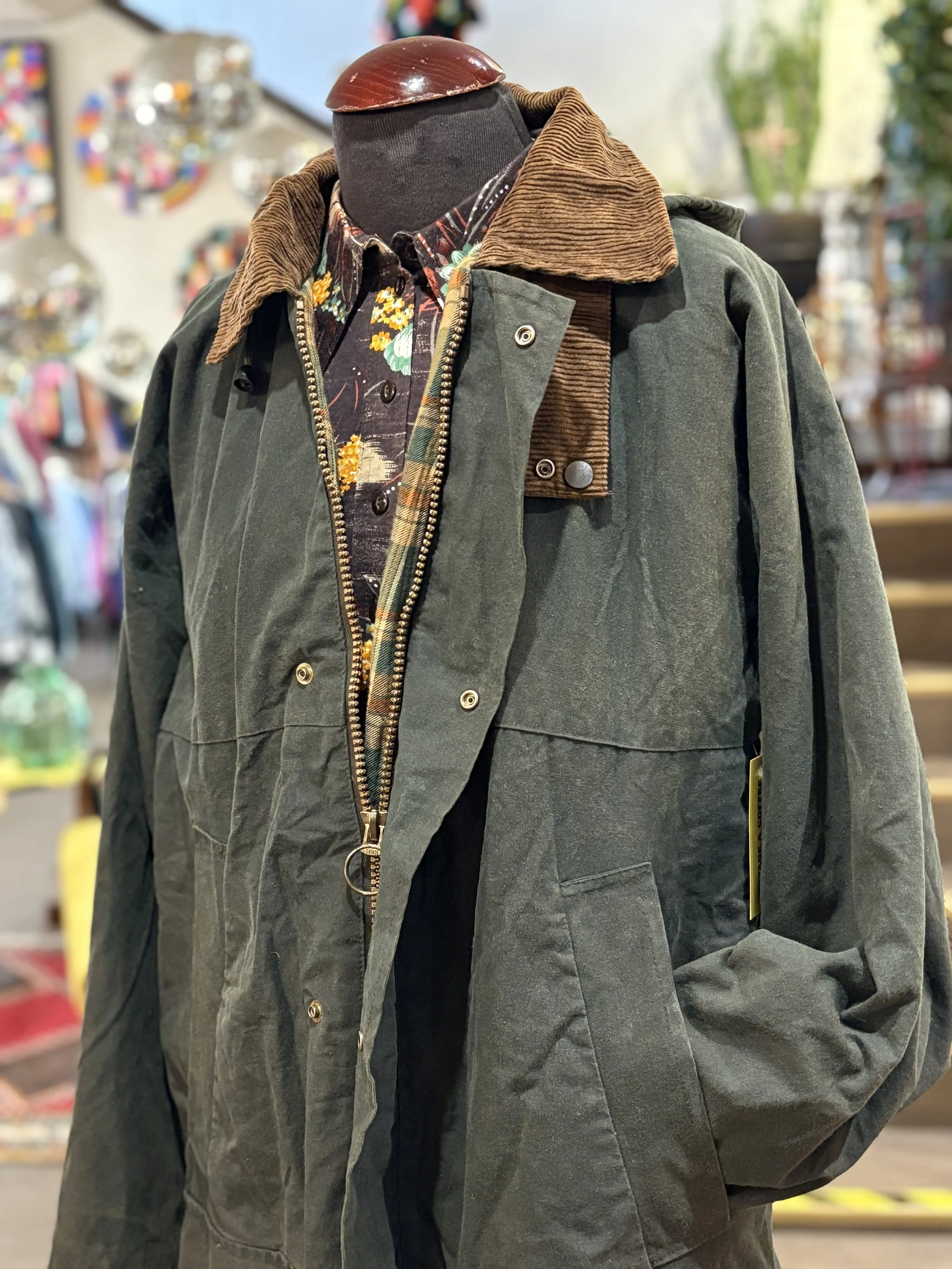 Chaqueta vintage encerada de Dickies Westfield años 90 color verde