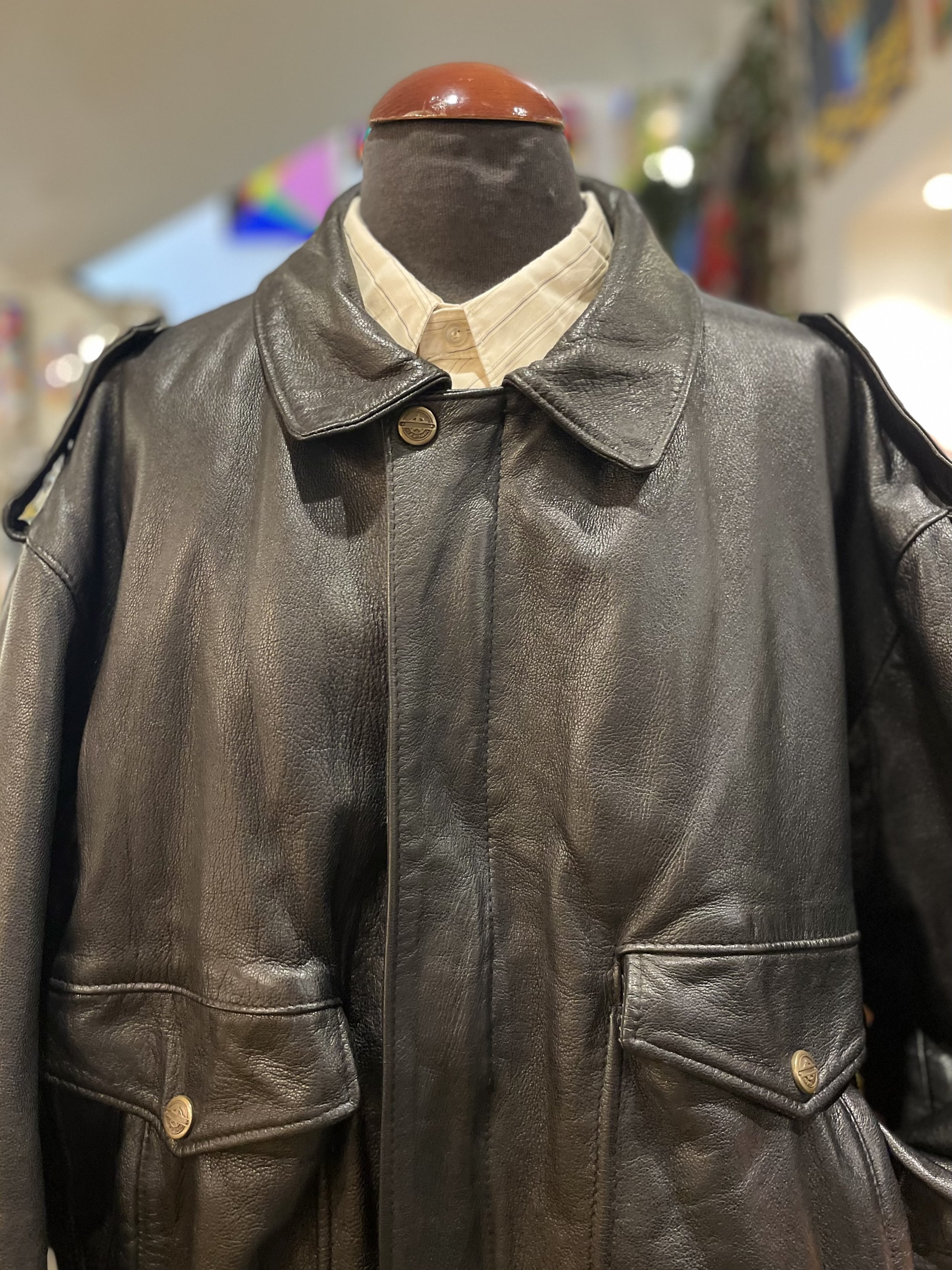 Chaqueta vintage de aviador piel italiana flight jacket