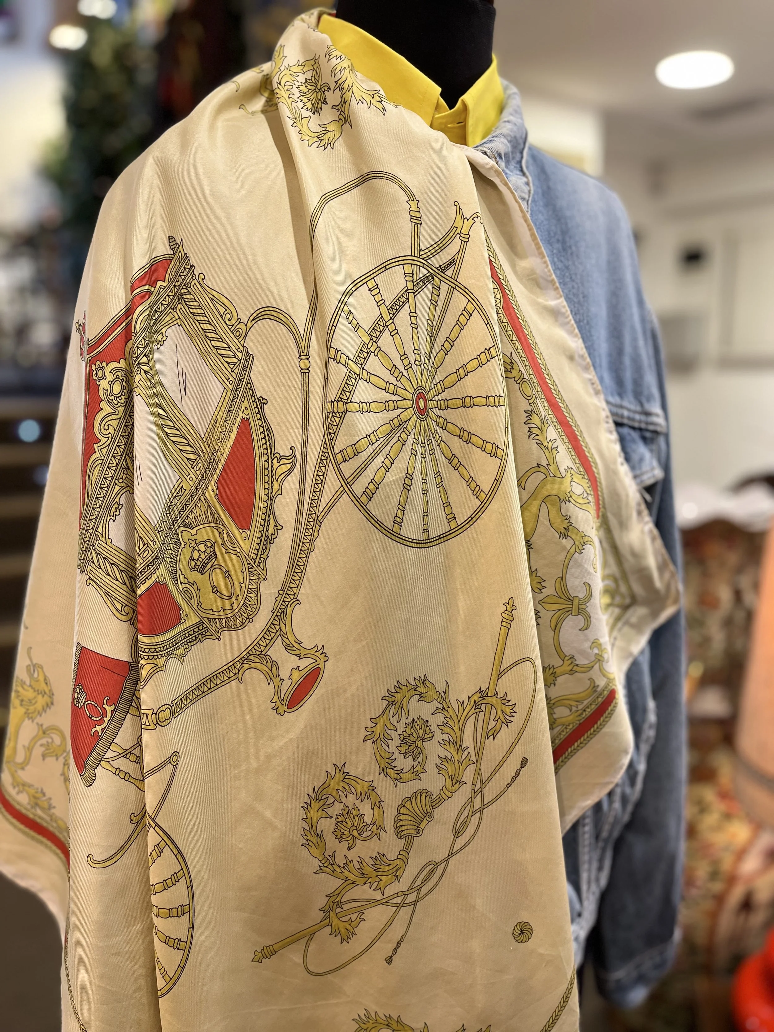 Pañuelo vintage de seda made in france silk scarves