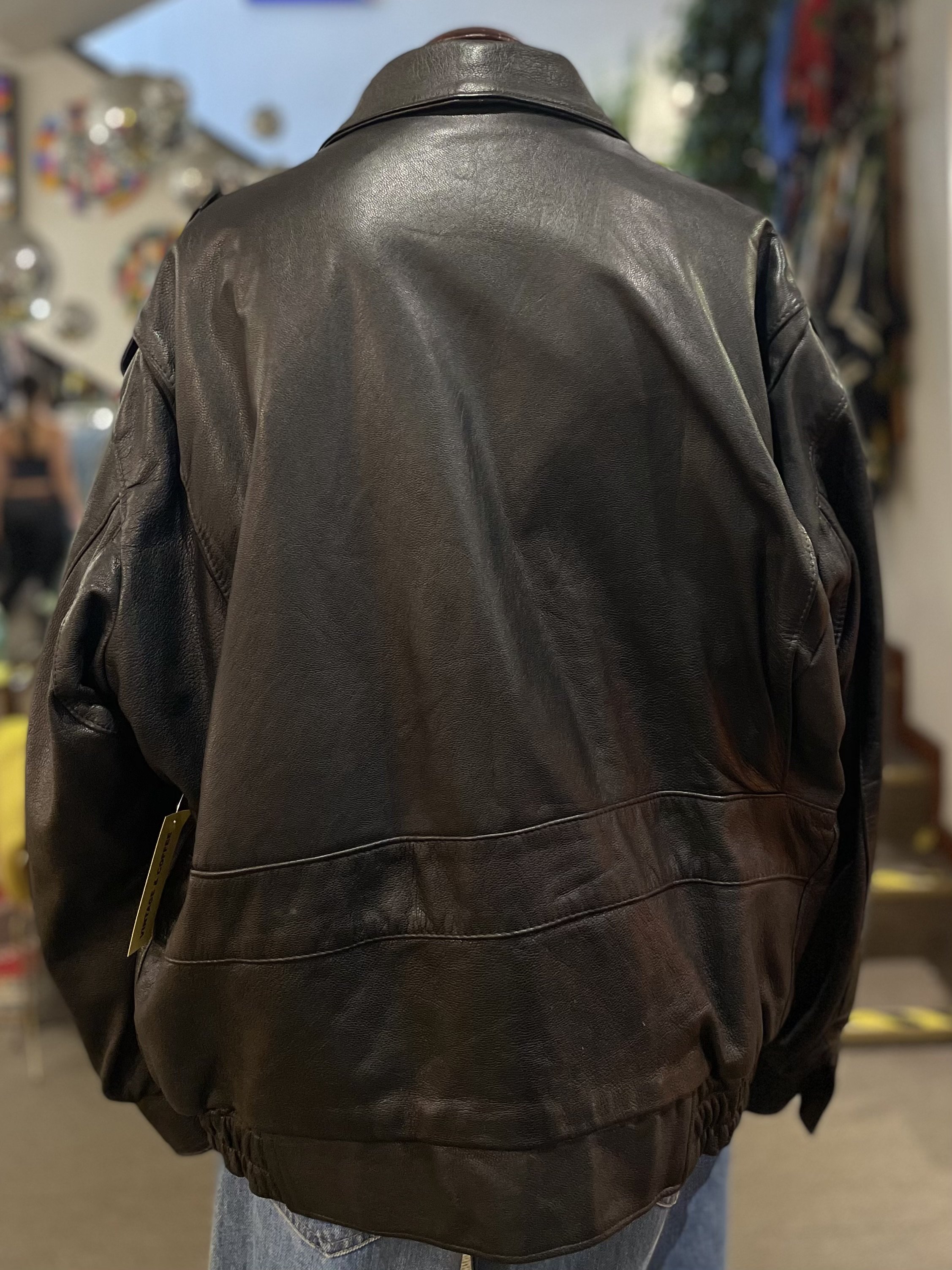 Chaqueta vintage de aviador piel italiana flight jacket