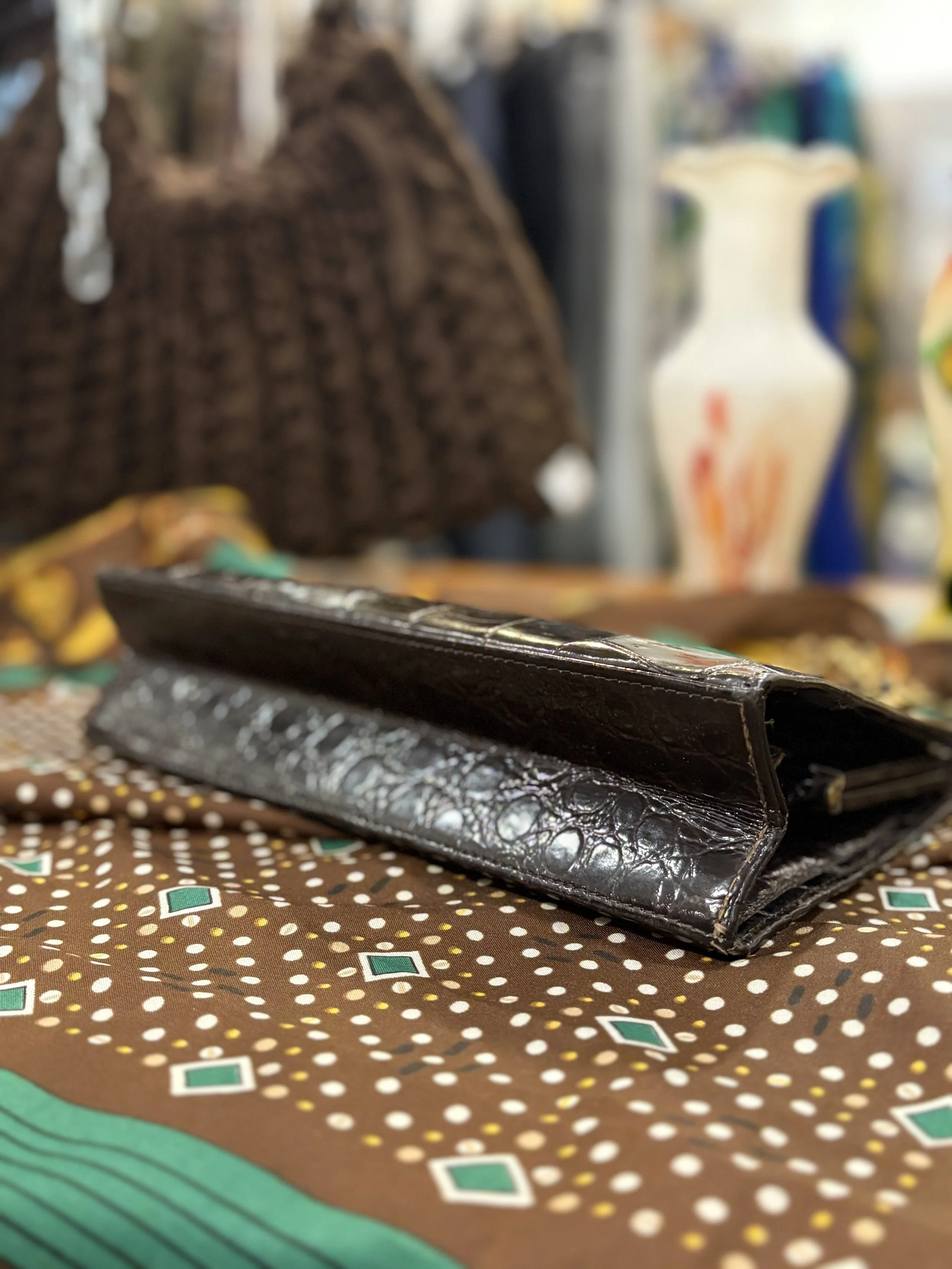 Bolso vintage de piel de cocodrilo años 50/60