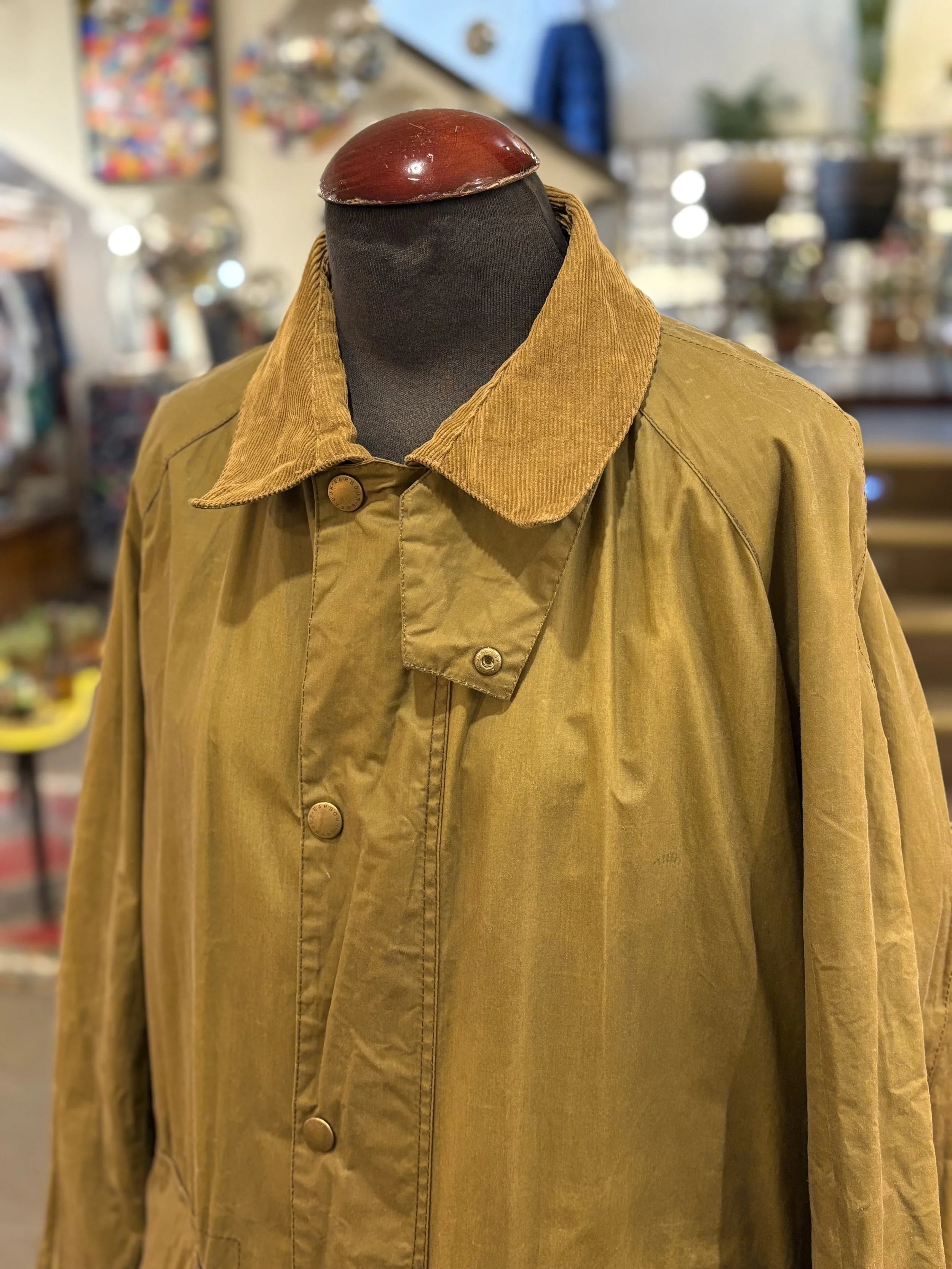 Barbour waxed jacket color kaki mostaza 100% algodón encerado