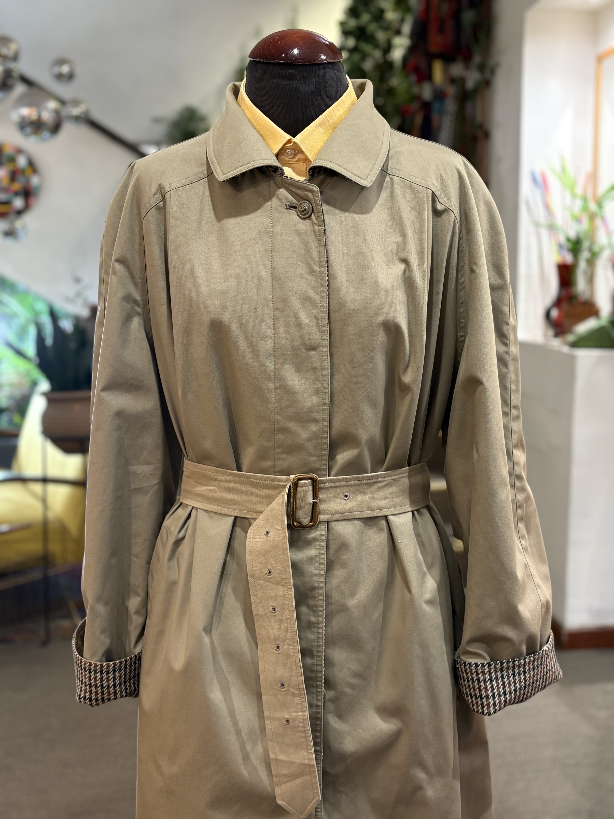 Gabardina vintage reversible made in intaly años 80