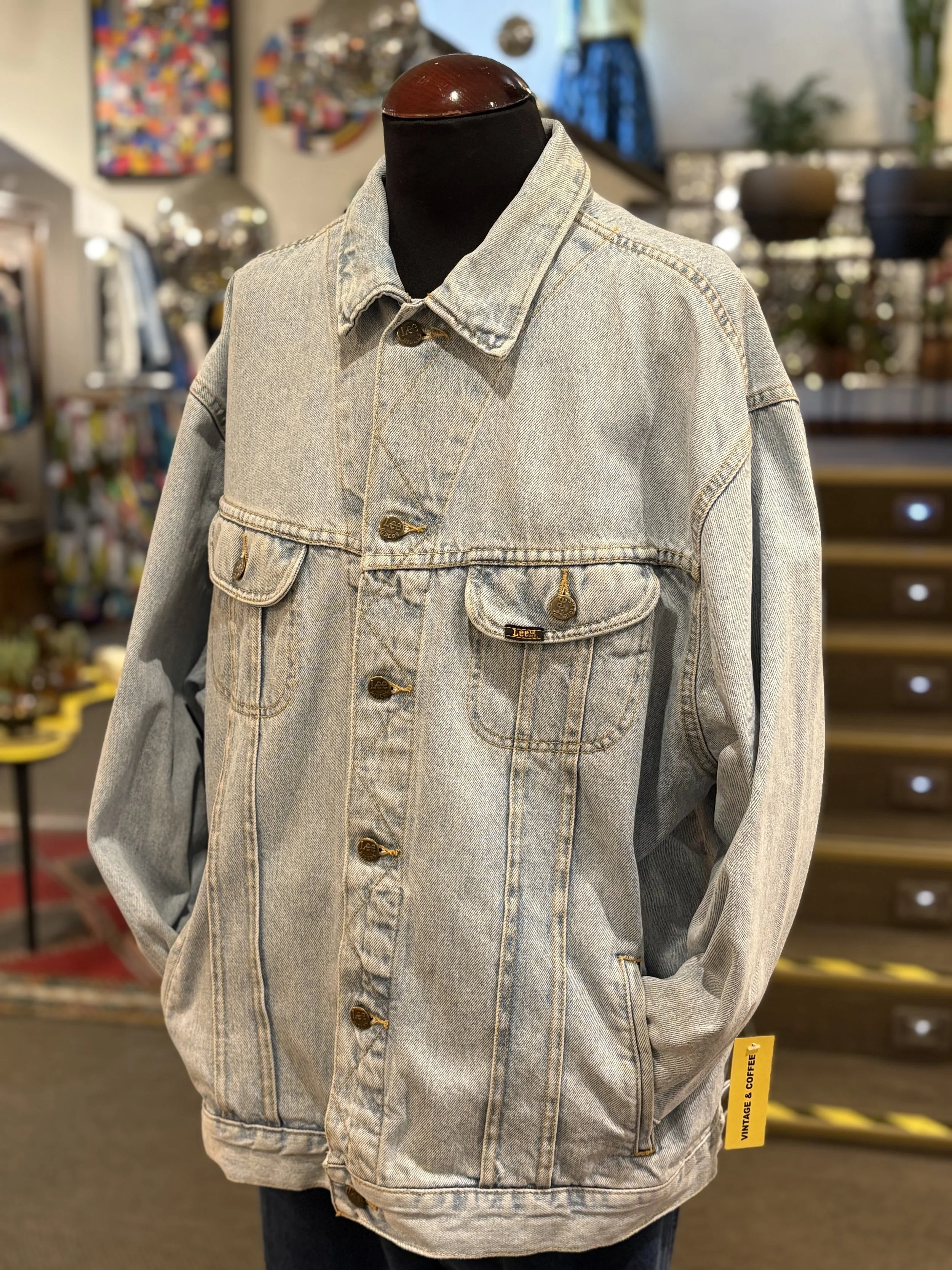 Vintage denim jacket de LEE Riders años 90 bolsillos laterales acid wash sanforized