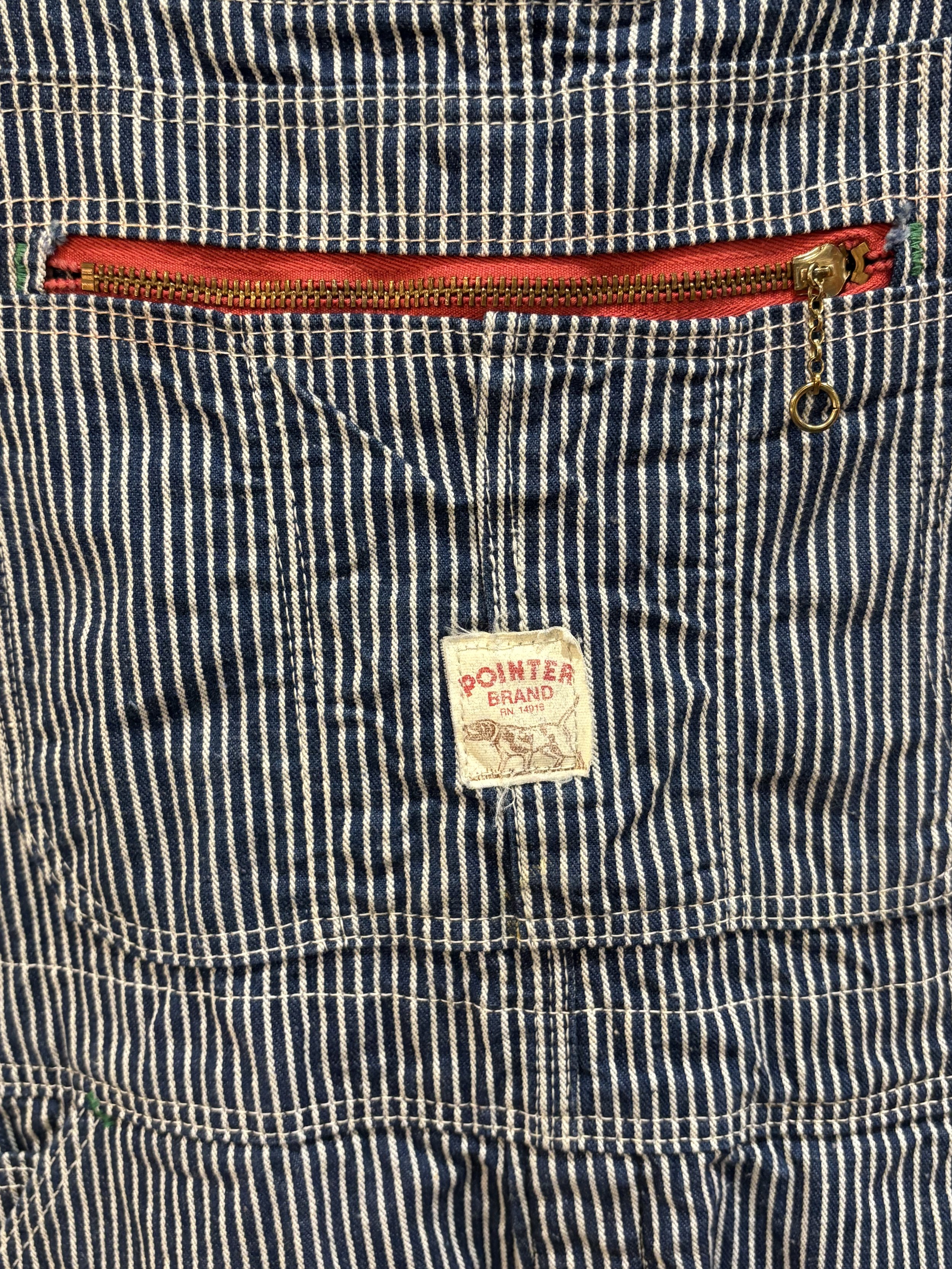 Peto vintage original hickory stripe Pointer Brand overalls made in usa