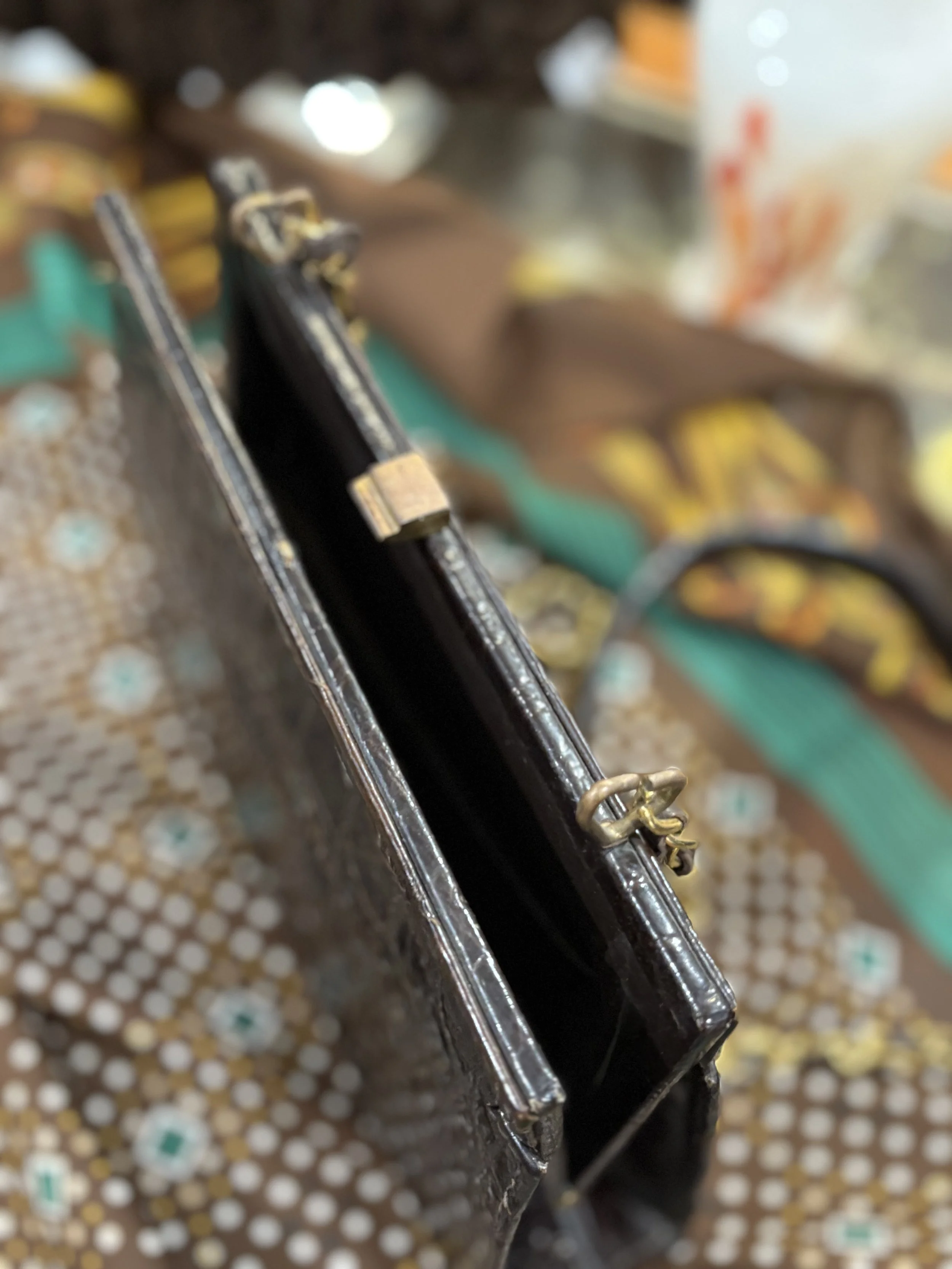 Bolso vintage de piel de cocodrilo años 50/60