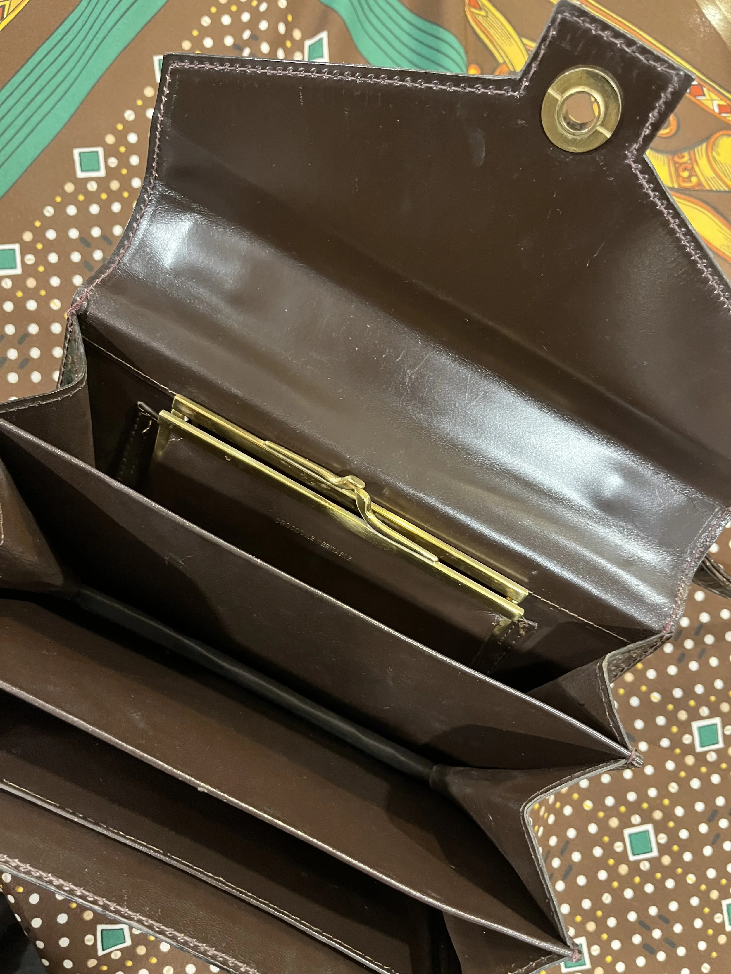 Bolso vintage de piel de cocodrilo made in france años 60