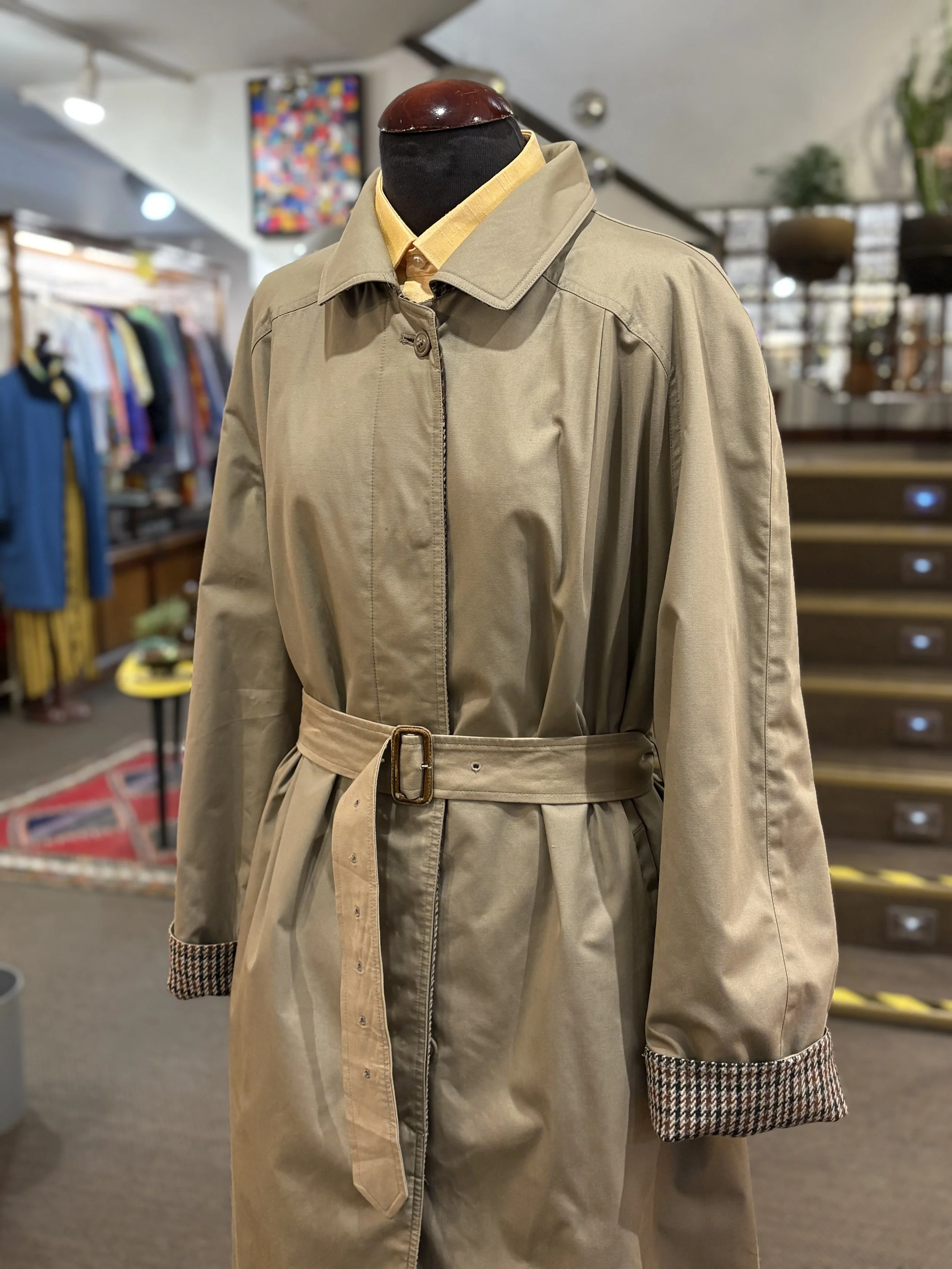 Gabardina vintage reversible made in intaly años 80