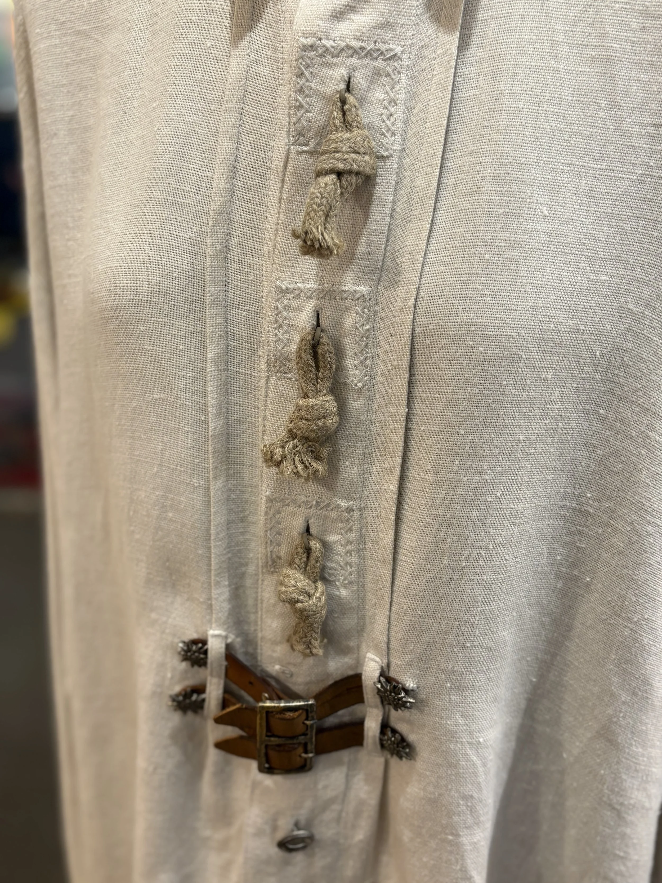 Camisa vintage tirolesa de Imperial camisa 100% lino tono beige