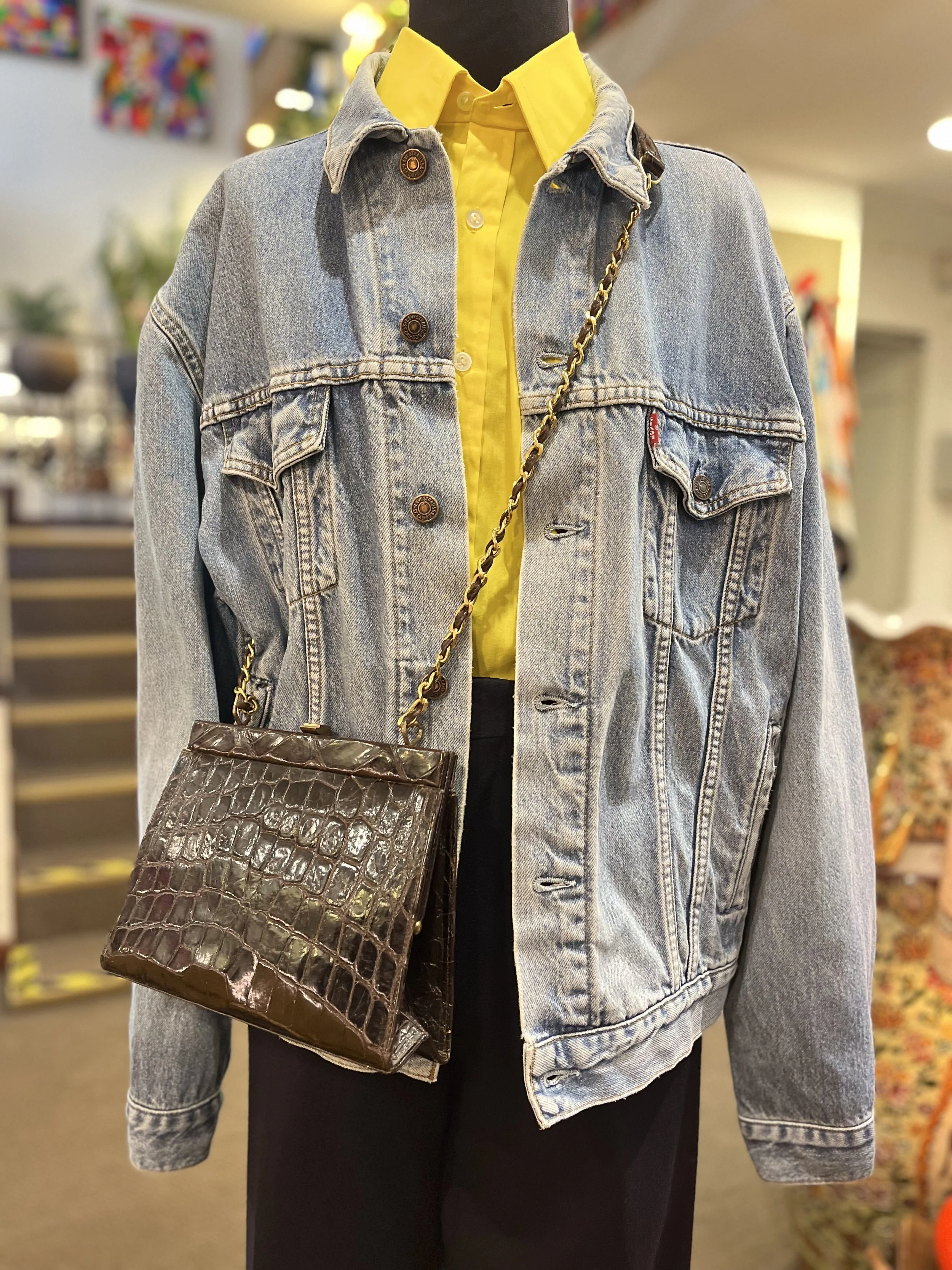 Bolso vintage de piel de cocodrilo años 50/60