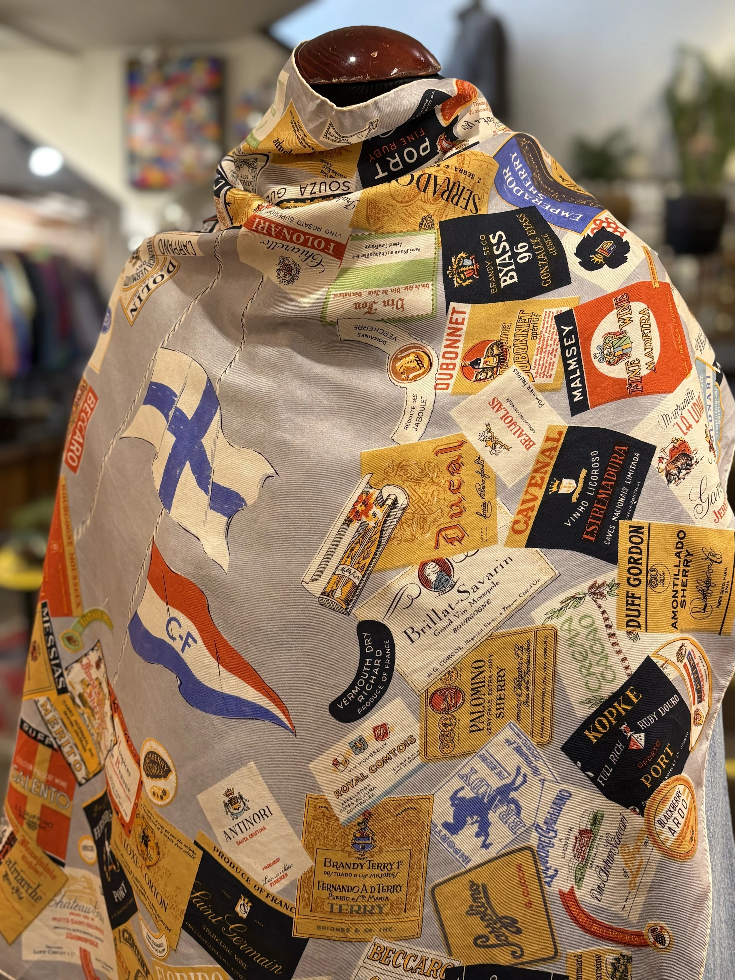 Pañuelo vintage de seda made in france años 70