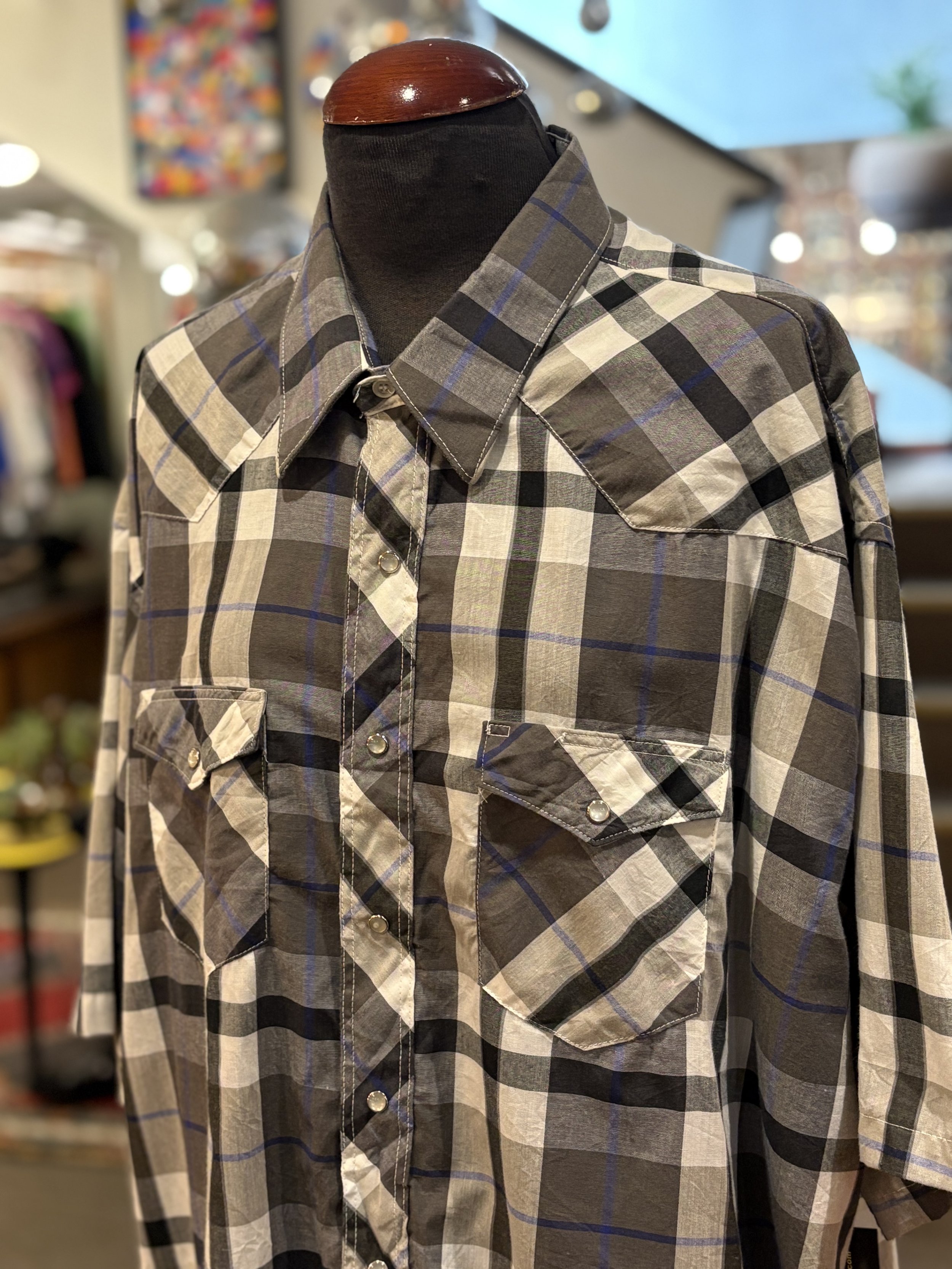 Camisa vintage western corte cowboy Wrangler manga corta
