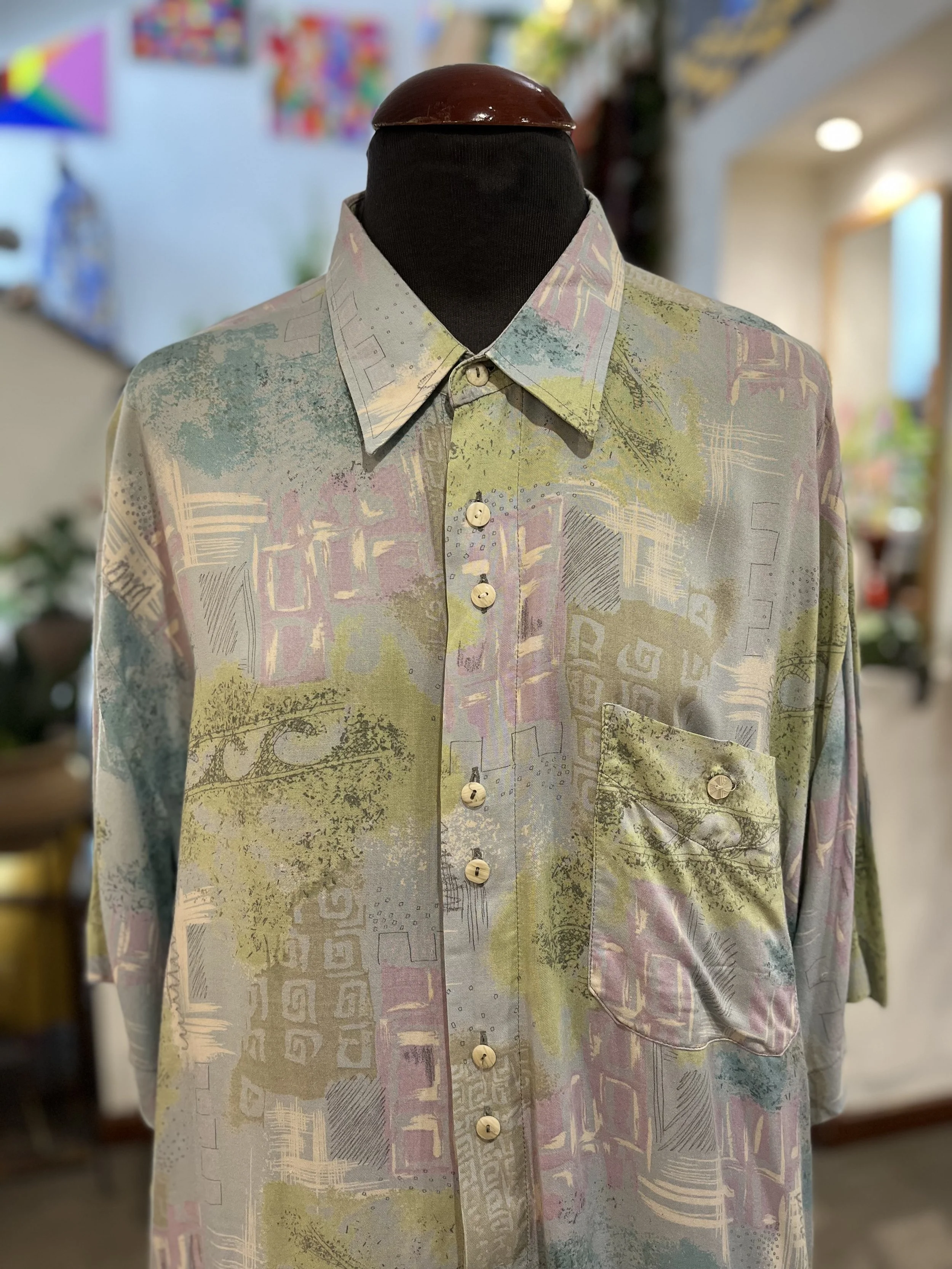 Camisa crazy vintage de manga corta años 90