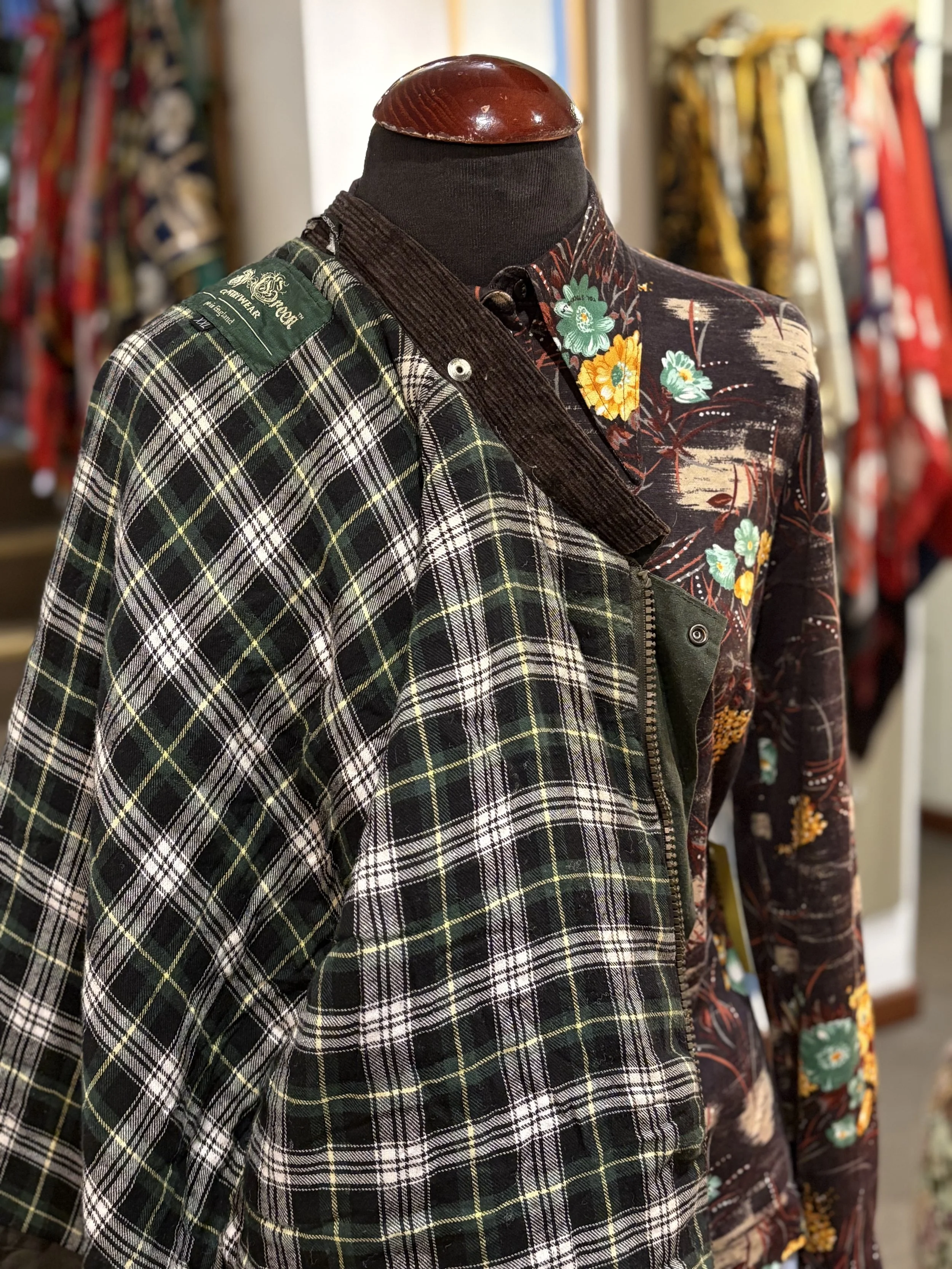 Chaqueta vintage encerada años 90 verde oscuro wax coats