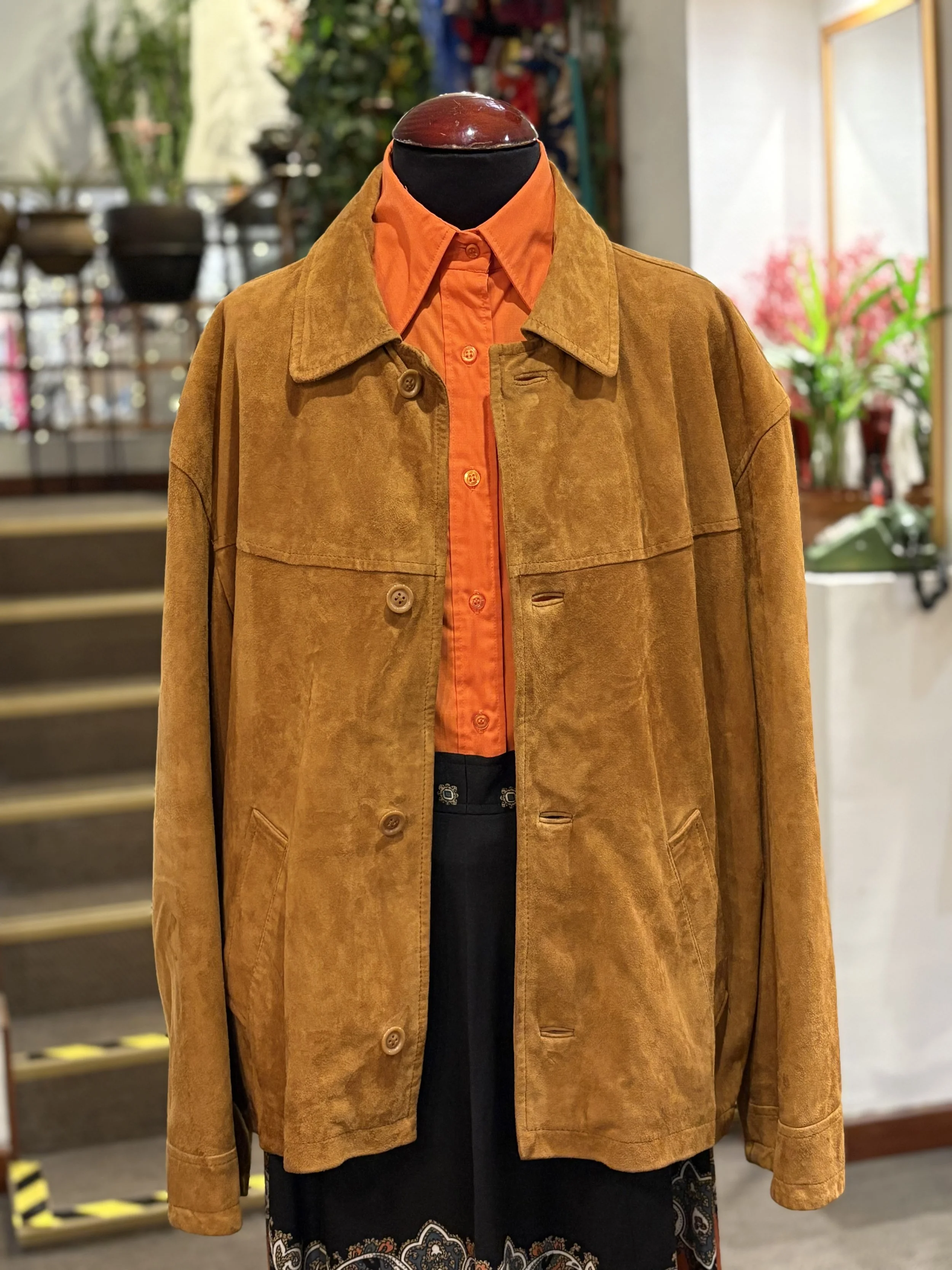 Chaqueta vintage de ante color beige años 80/90 suede jacket made in england