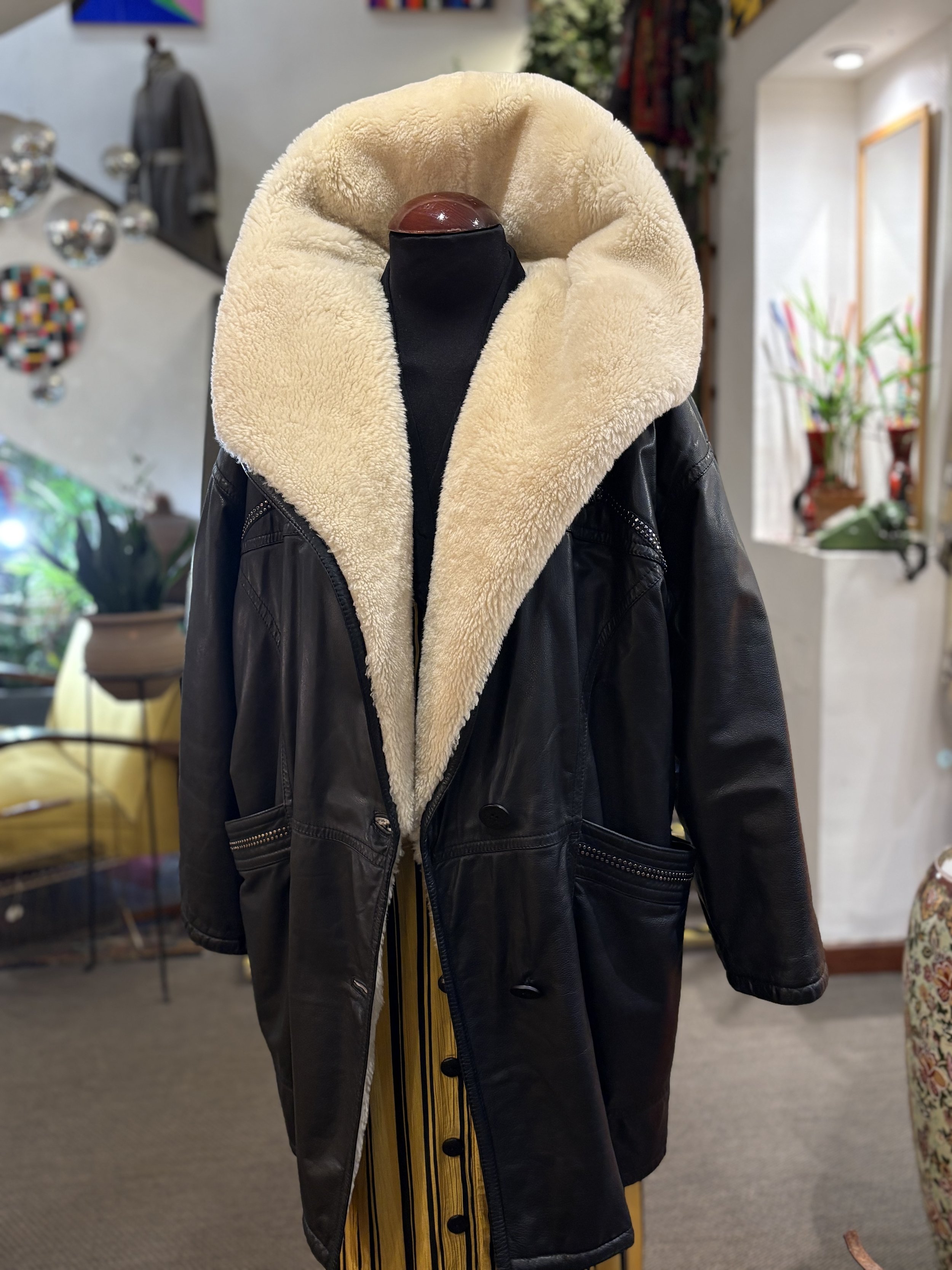 Pelliza vintage de piel vitello de los años 80/90 made in italy