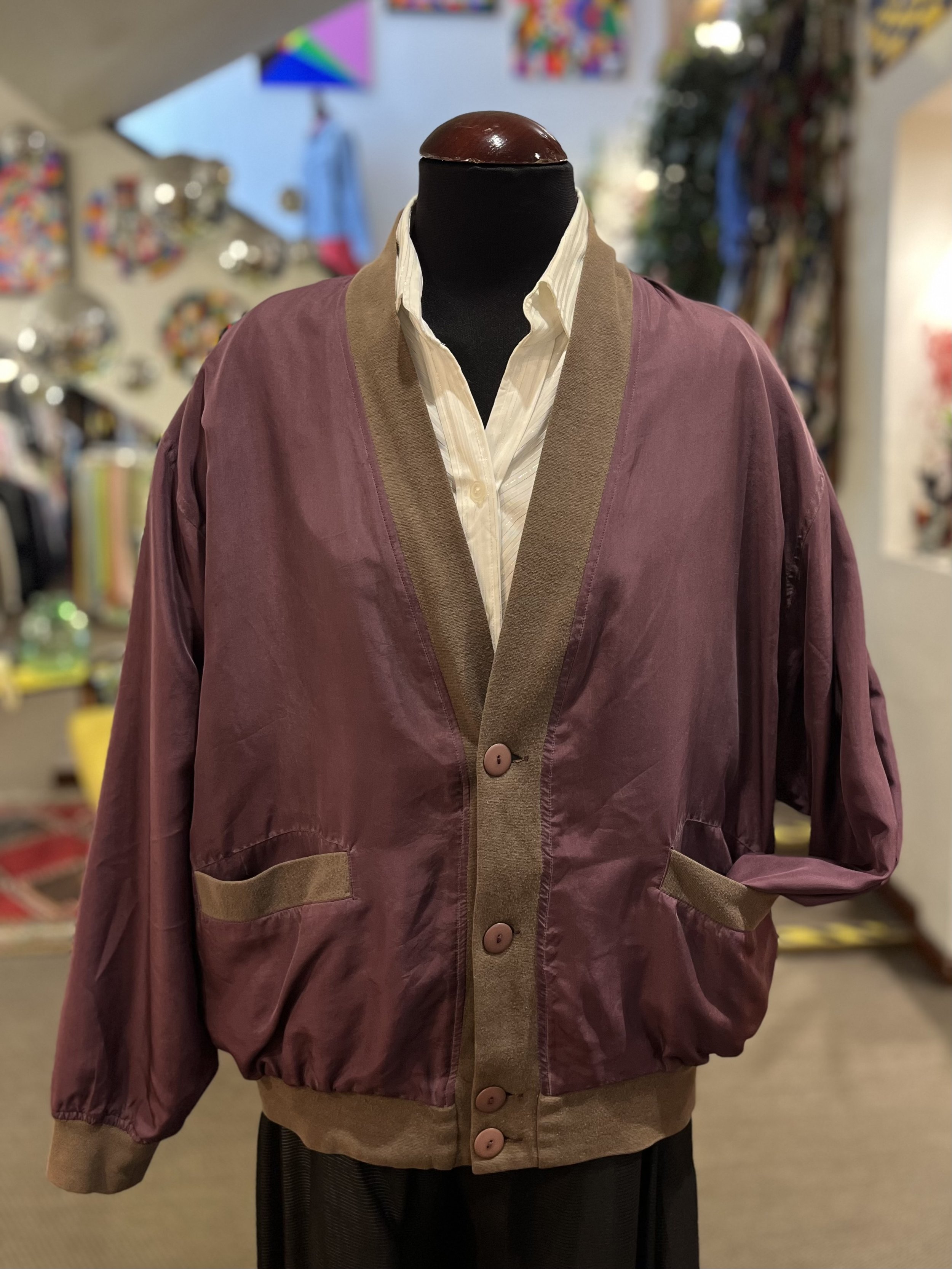 Chaqueta bomber vintage de seda silk