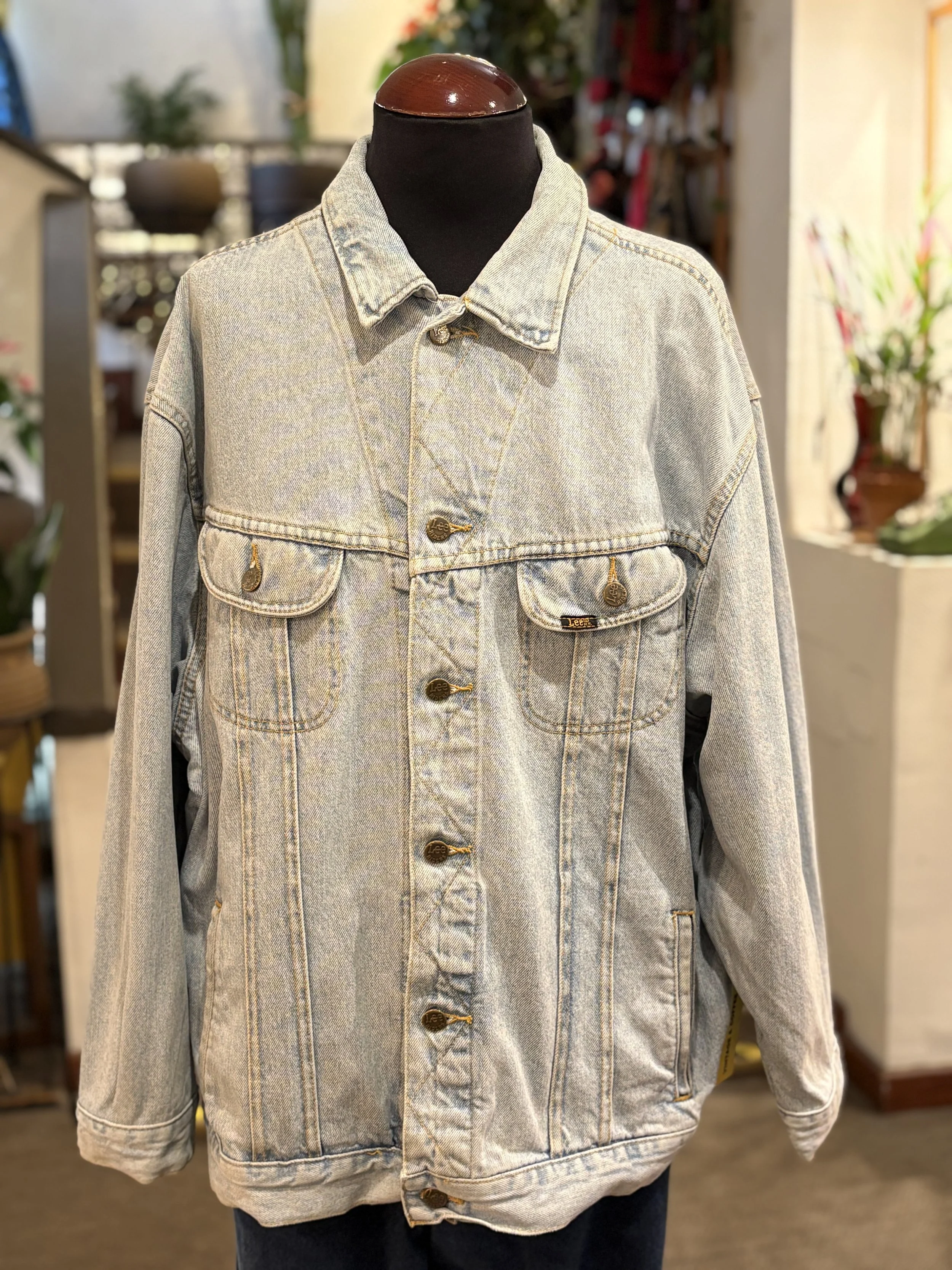 Vintage denim jacket de LEE Riders años 90 bolsillos laterales acid wash sanforized