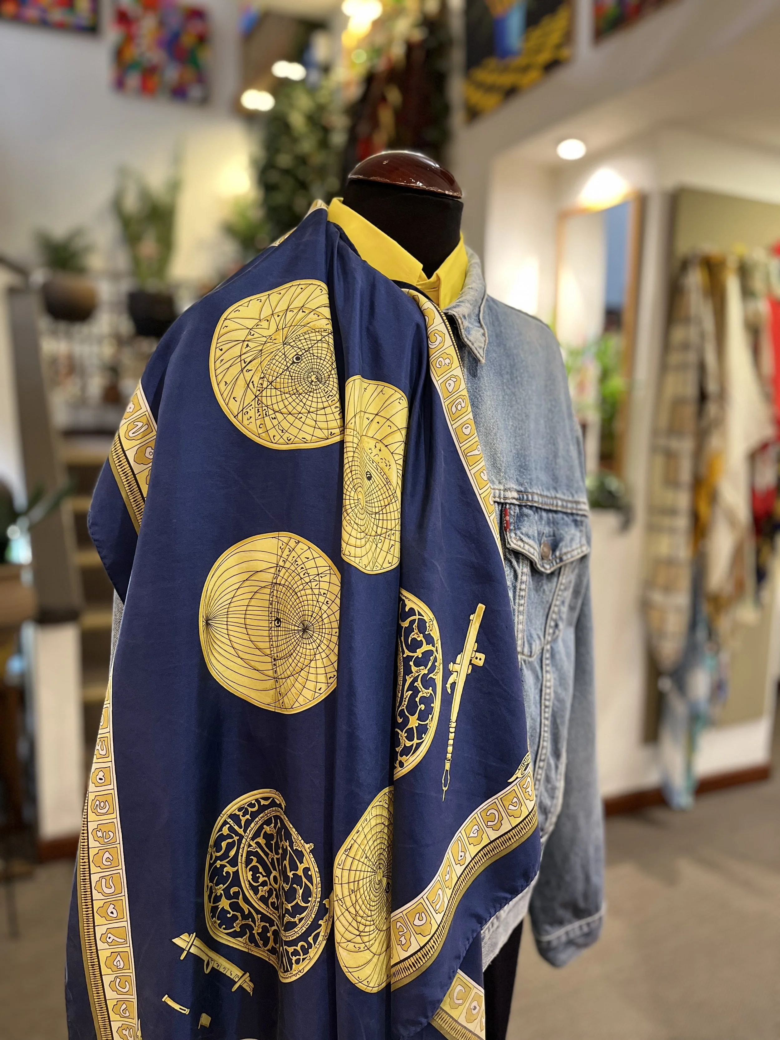 Pañuelo vintage de seda J. Brochier Soieries made in france monde arabe