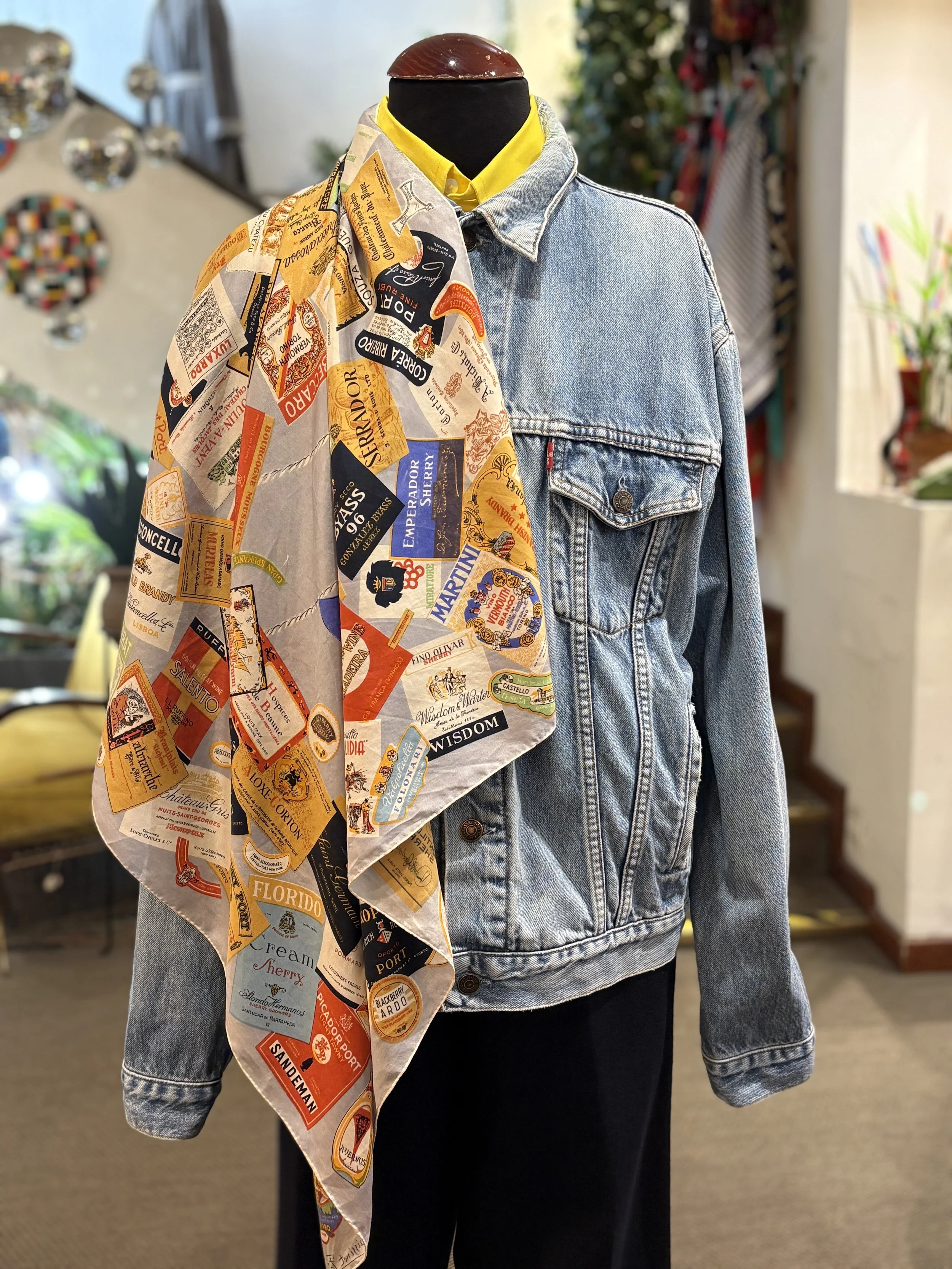 Pañuelo vintage de seda made in france años 70